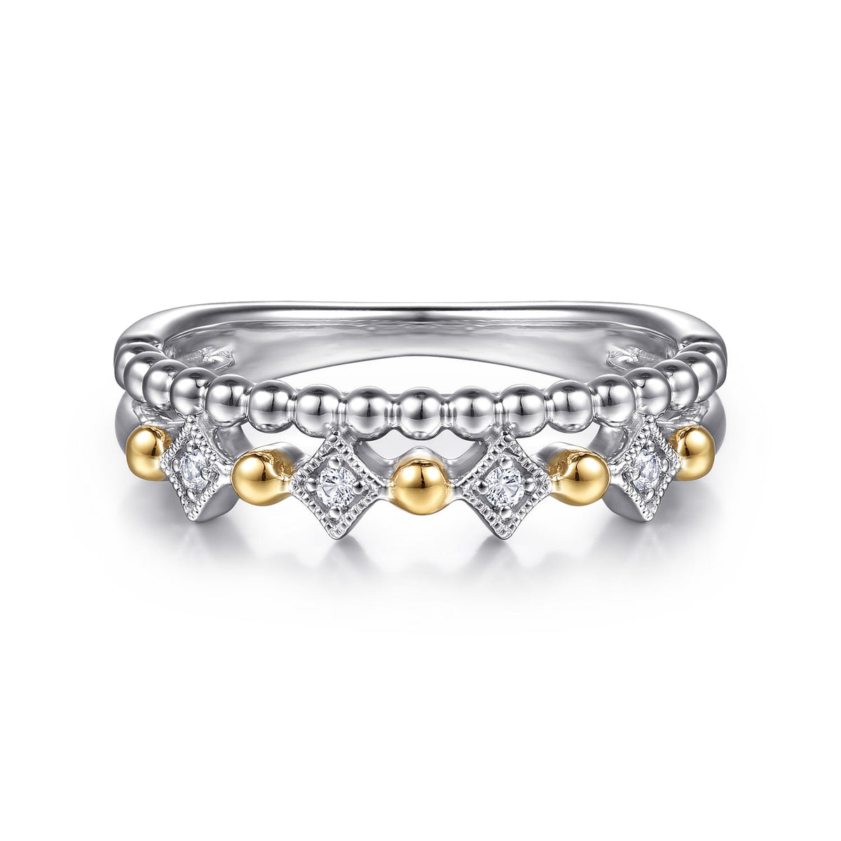 Gabriel & Co. Bujukan Ball White Sapphire Stackable Ring