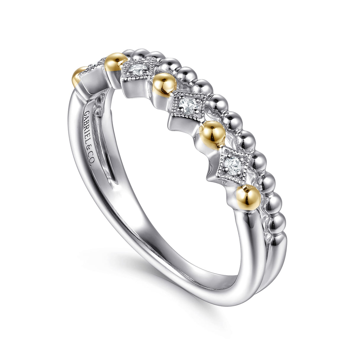 Gabriel & Co. Bujukan Ball White Sapphire Stackable Ring