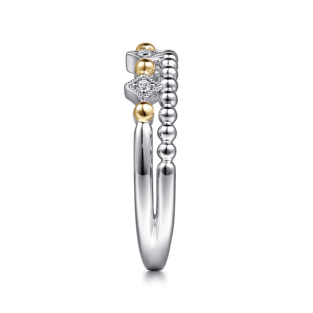 Gabriel & Co. Bujukan Ball White Sapphire Stackable Ring