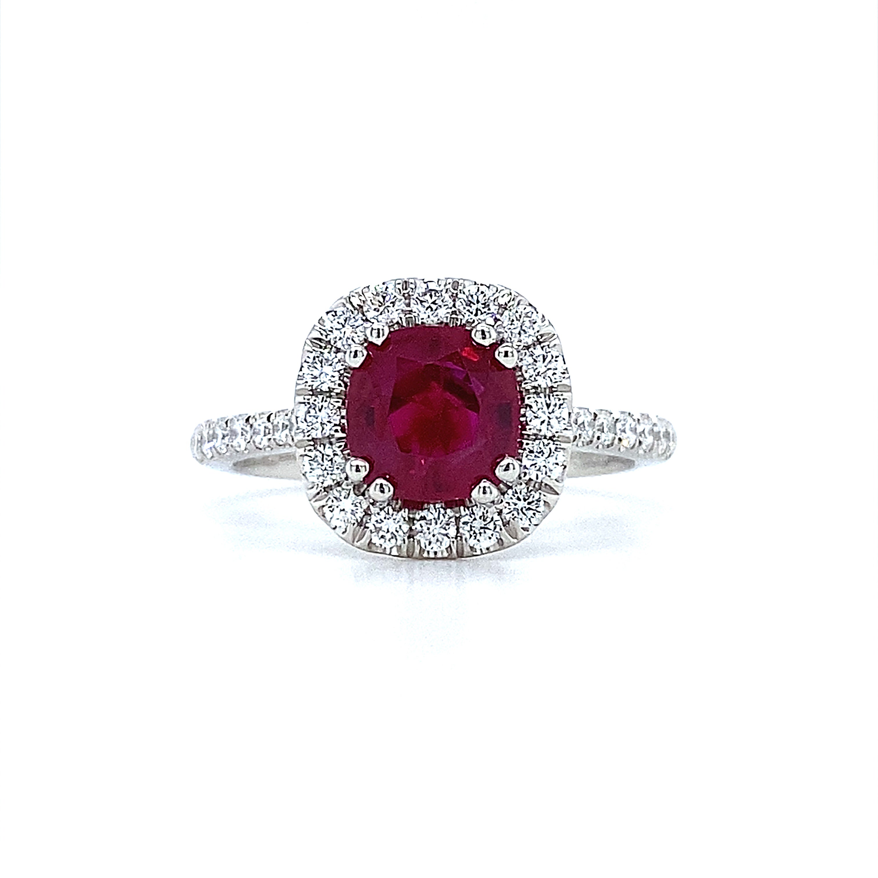 Coast Ruby & Diamond Halo Ring