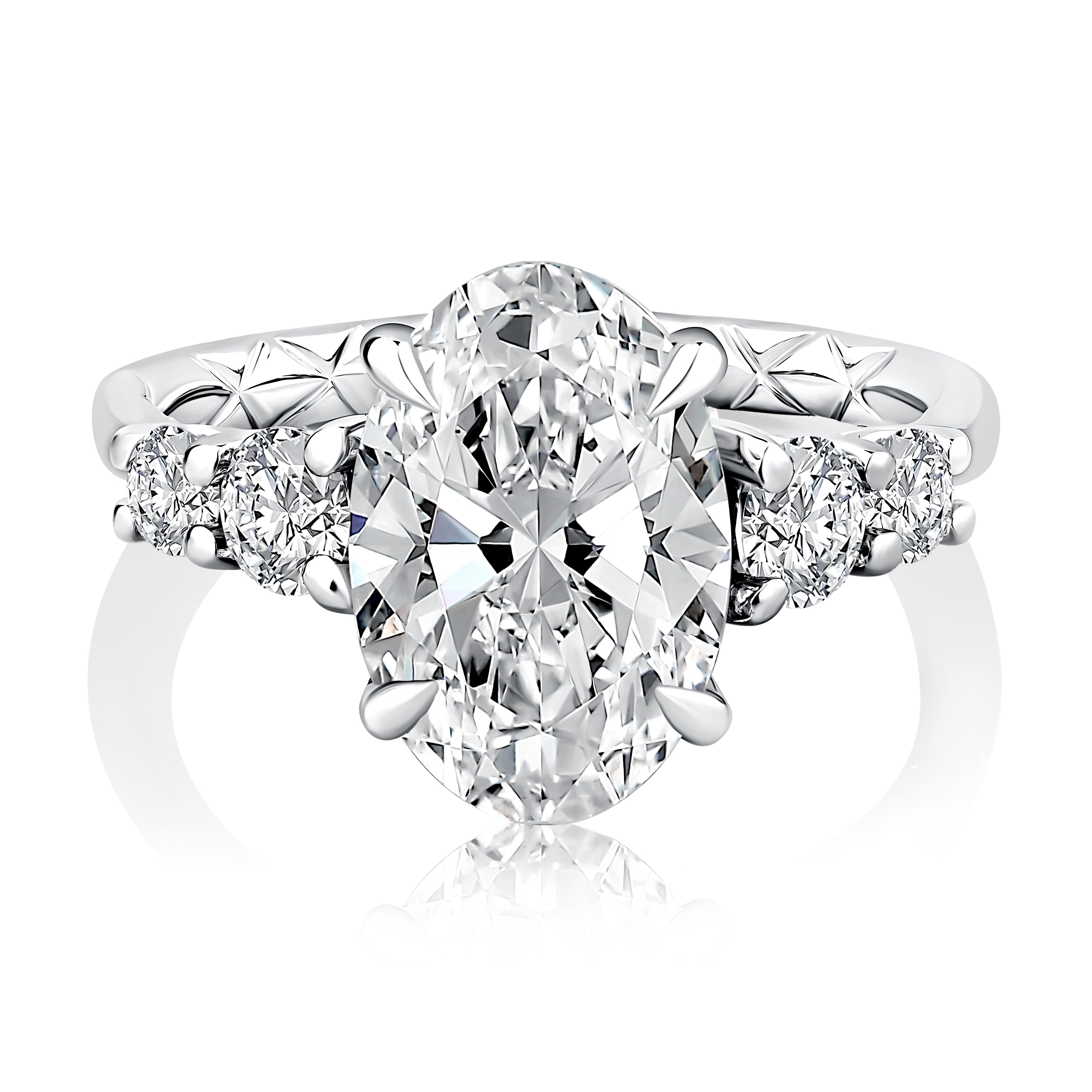 A.JAFFE Oval Center Hidden Halo Engagement Ring