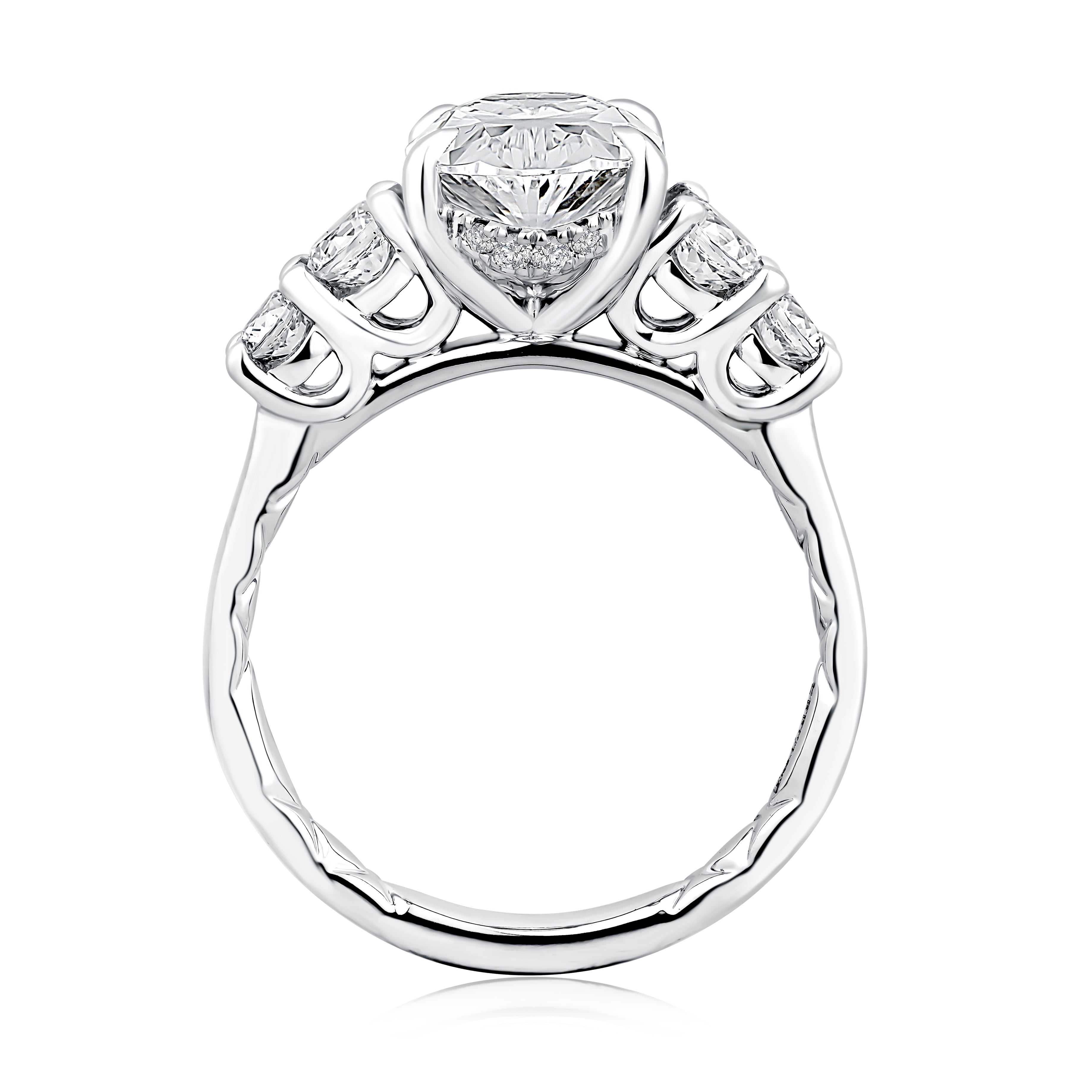 A.JAFFE Oval Center Hidden Halo Engagement Ring