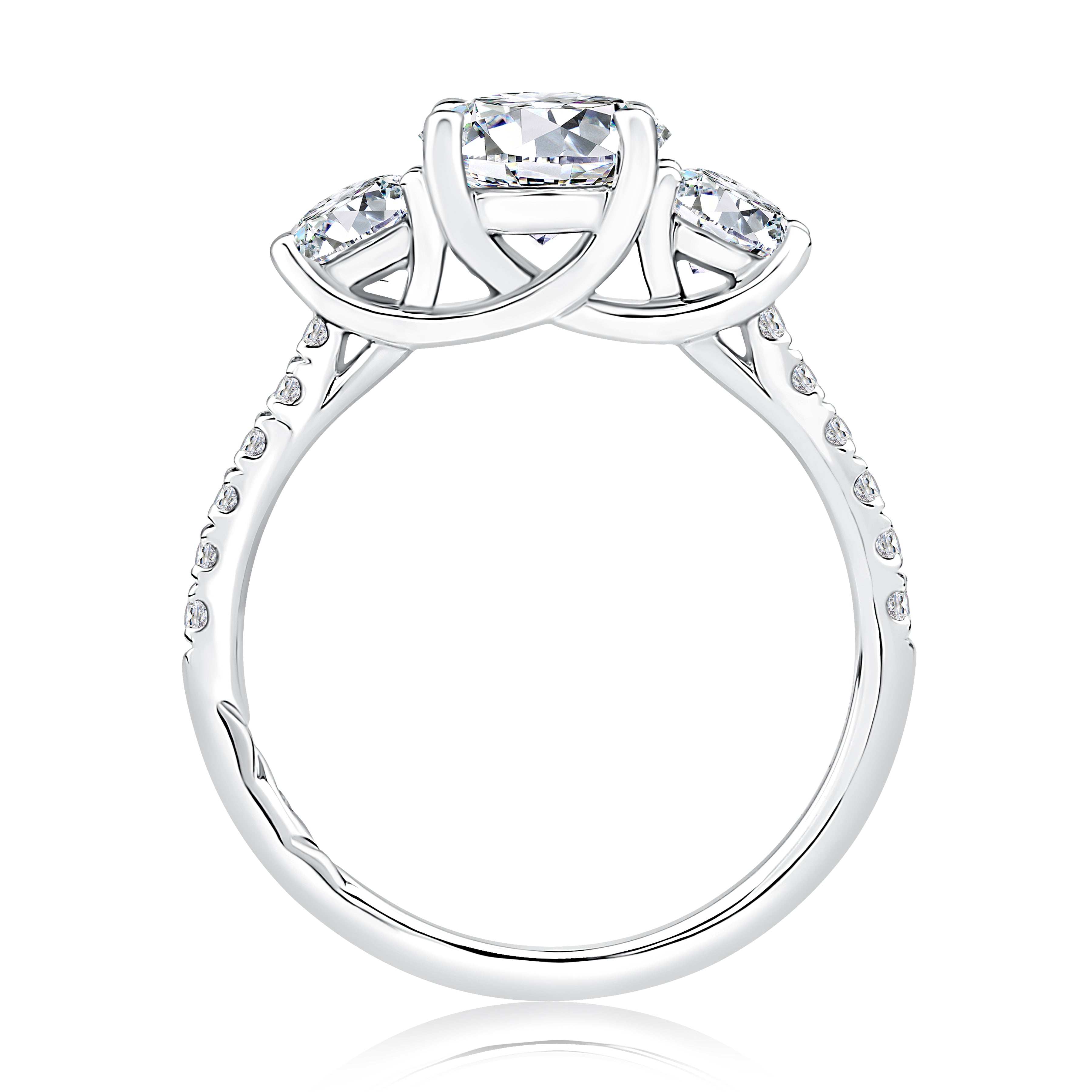 Three Stone Diamond Engagement Ring Mounting