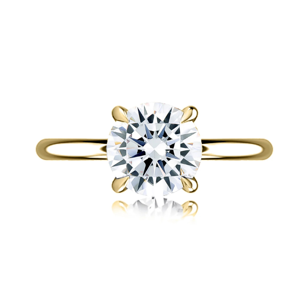 A.JAFFE Solitaire Engagement Ring with Hidden Halo