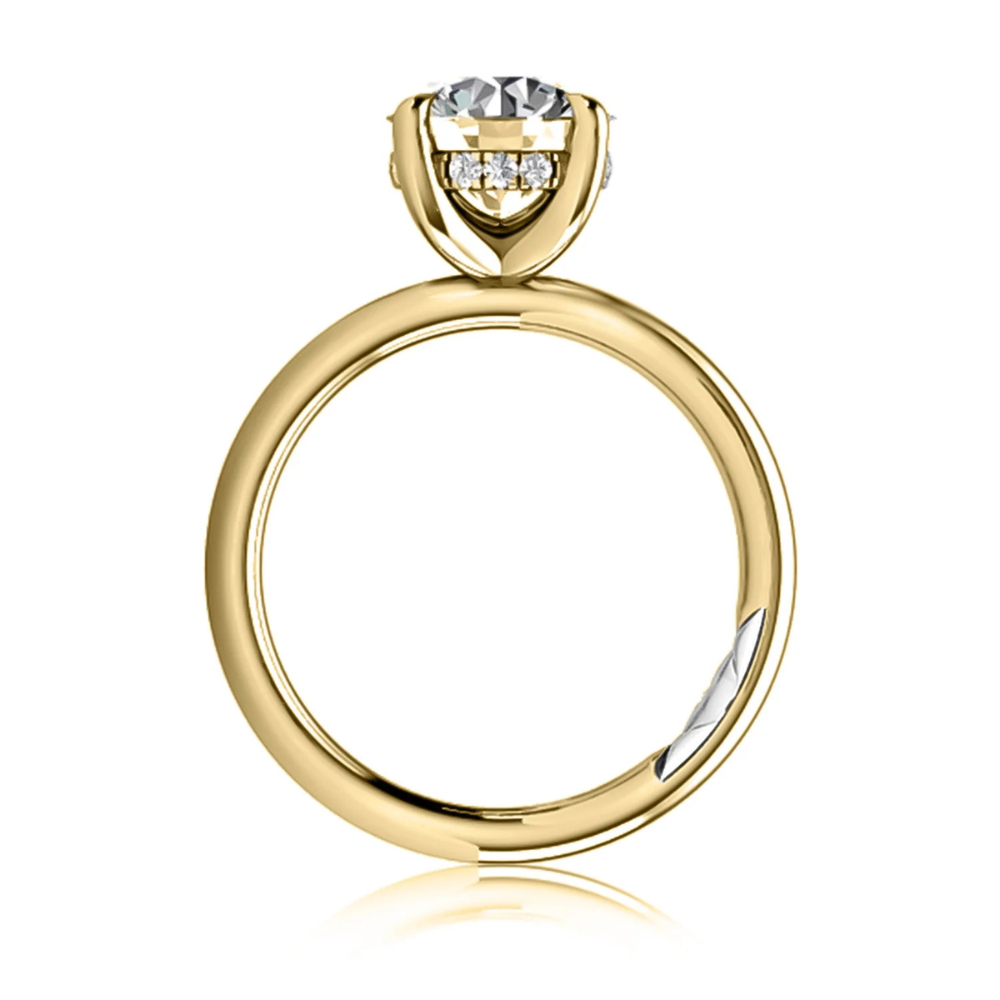 A.JAFFE Solitaire Engagement Ring with Hidden Halo
