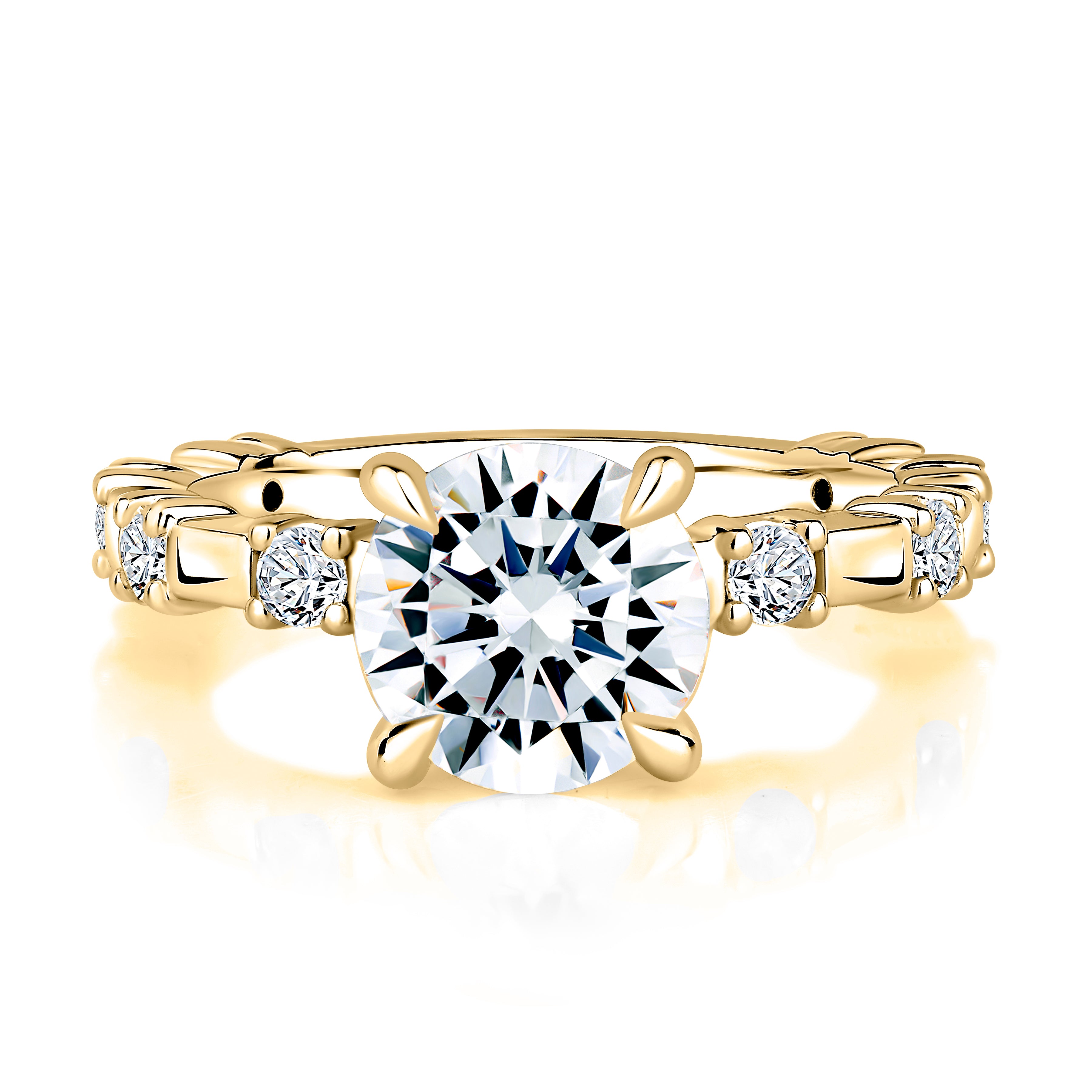 A.JAFFE Engagement Ring with Diamond Stations