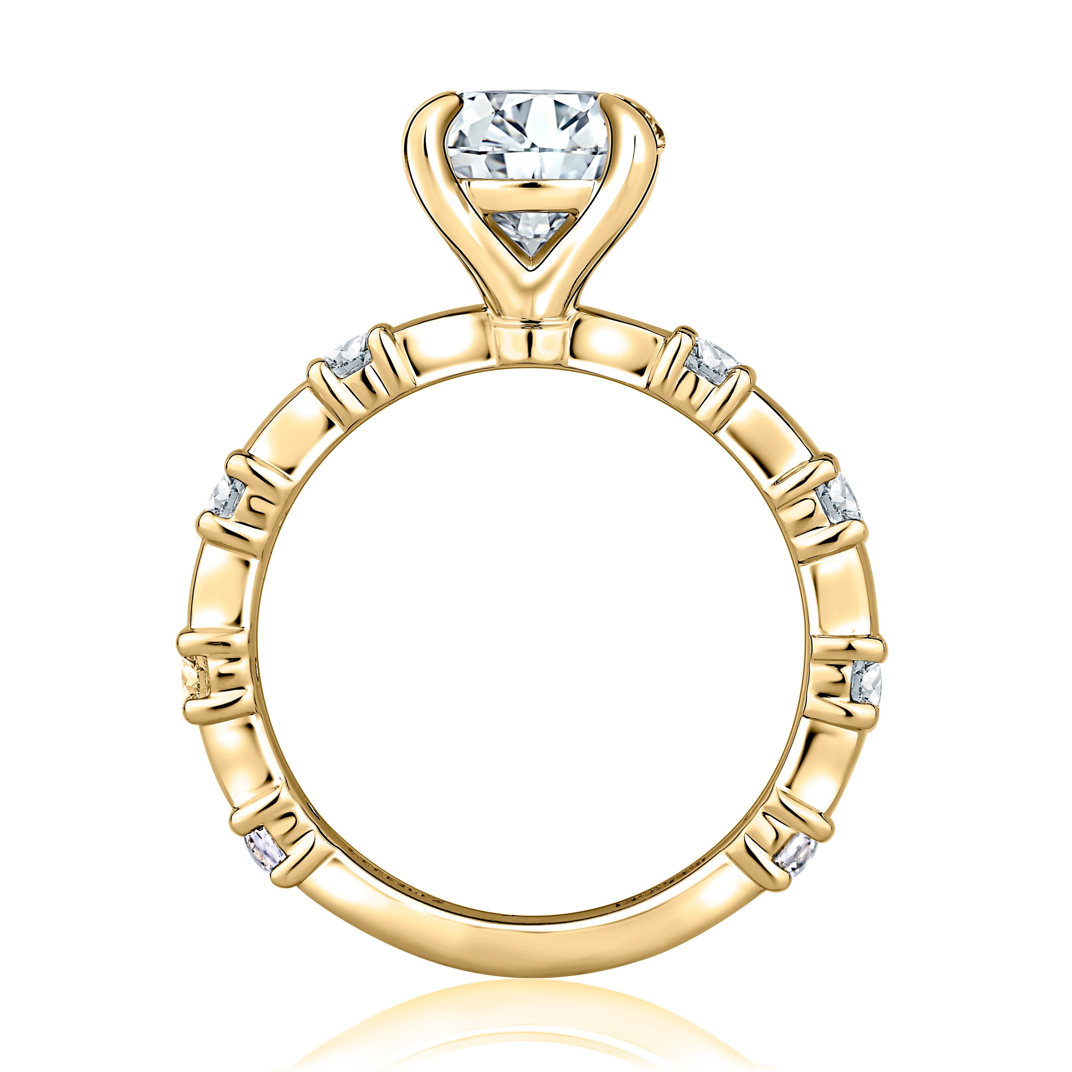 A.JAFFE Engagement Ring with Diamond Stations