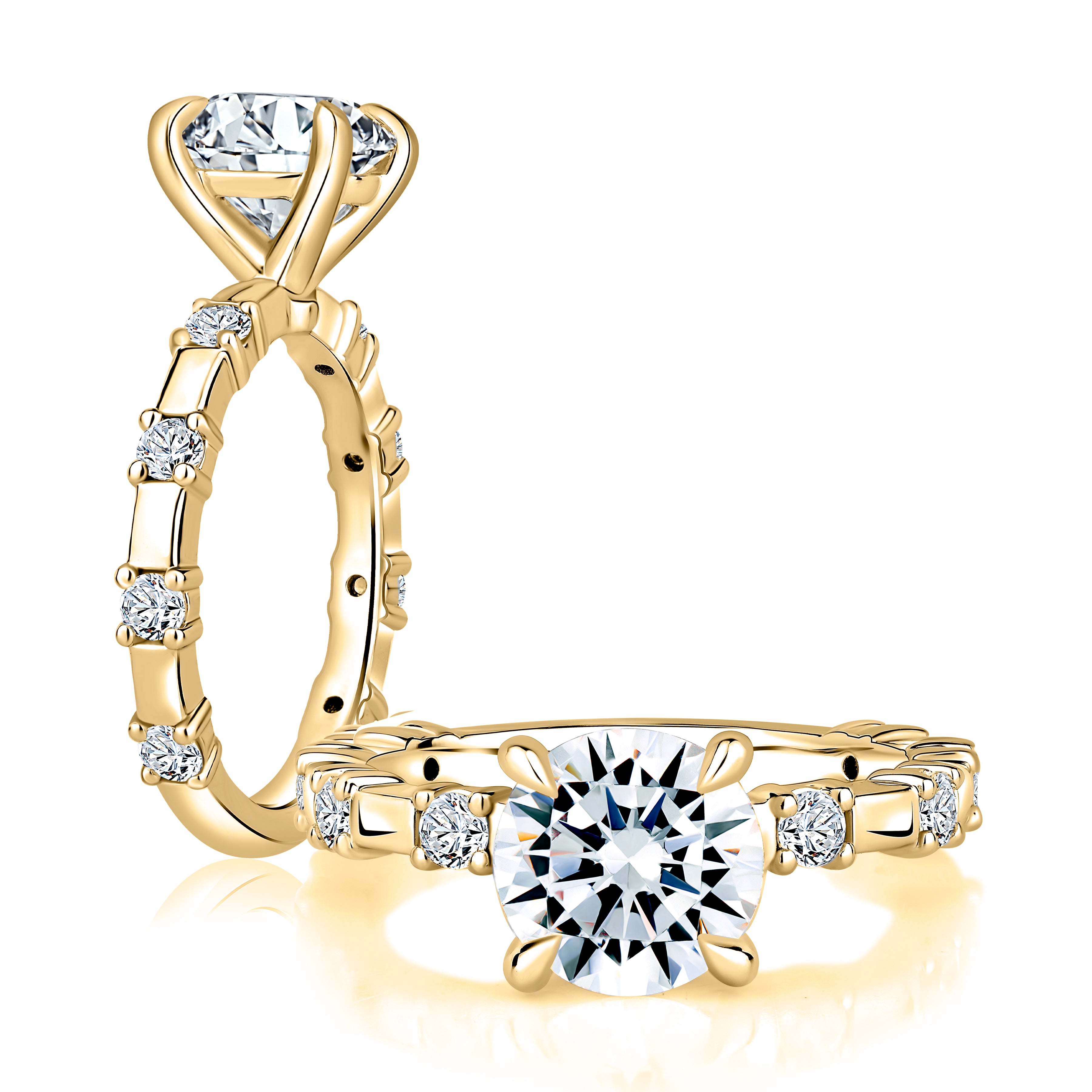 A.JAFFE Engagement Ring with Diamond Stations