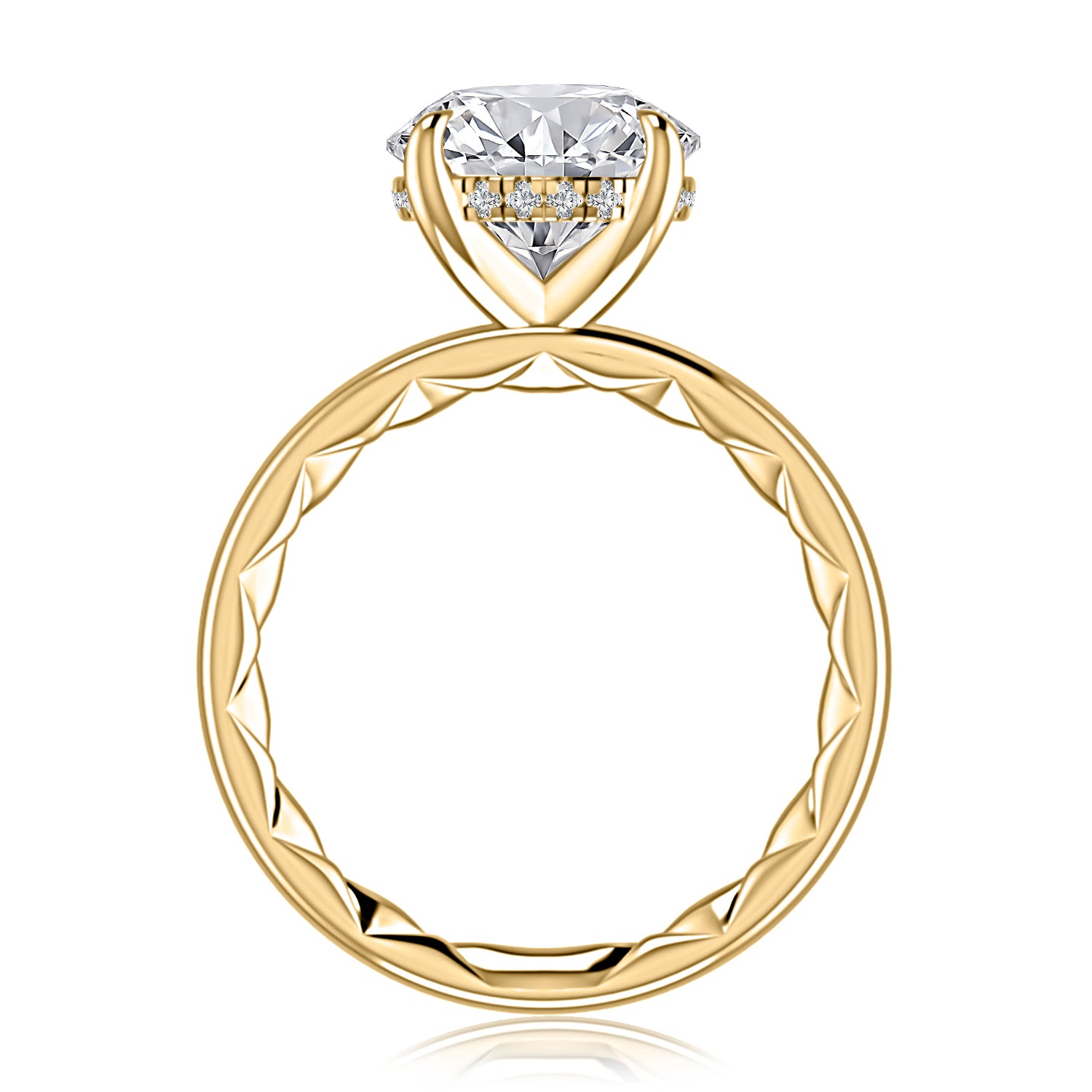 A.JAFFE Hidden Halo Quilted Diamond Engagement Ring