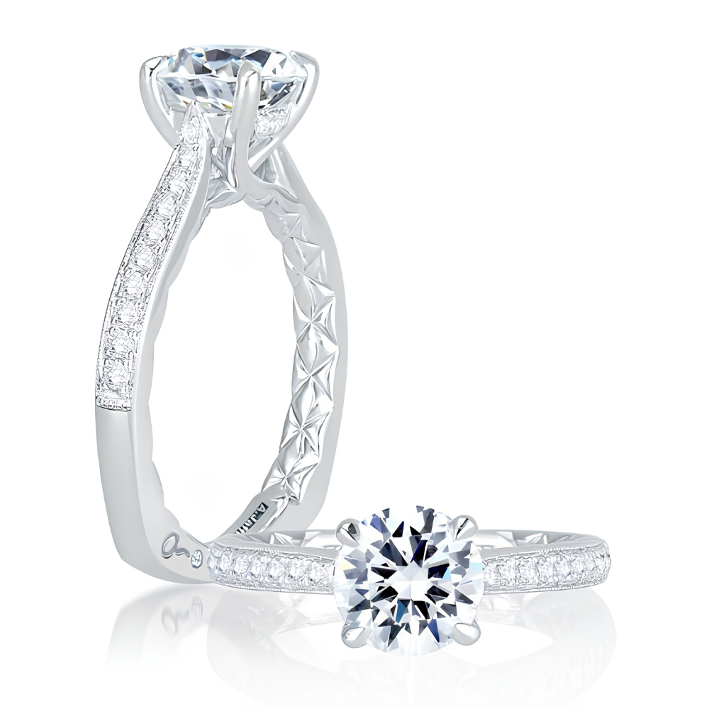 A.JAFFE Round Center Signature Engagement Ring