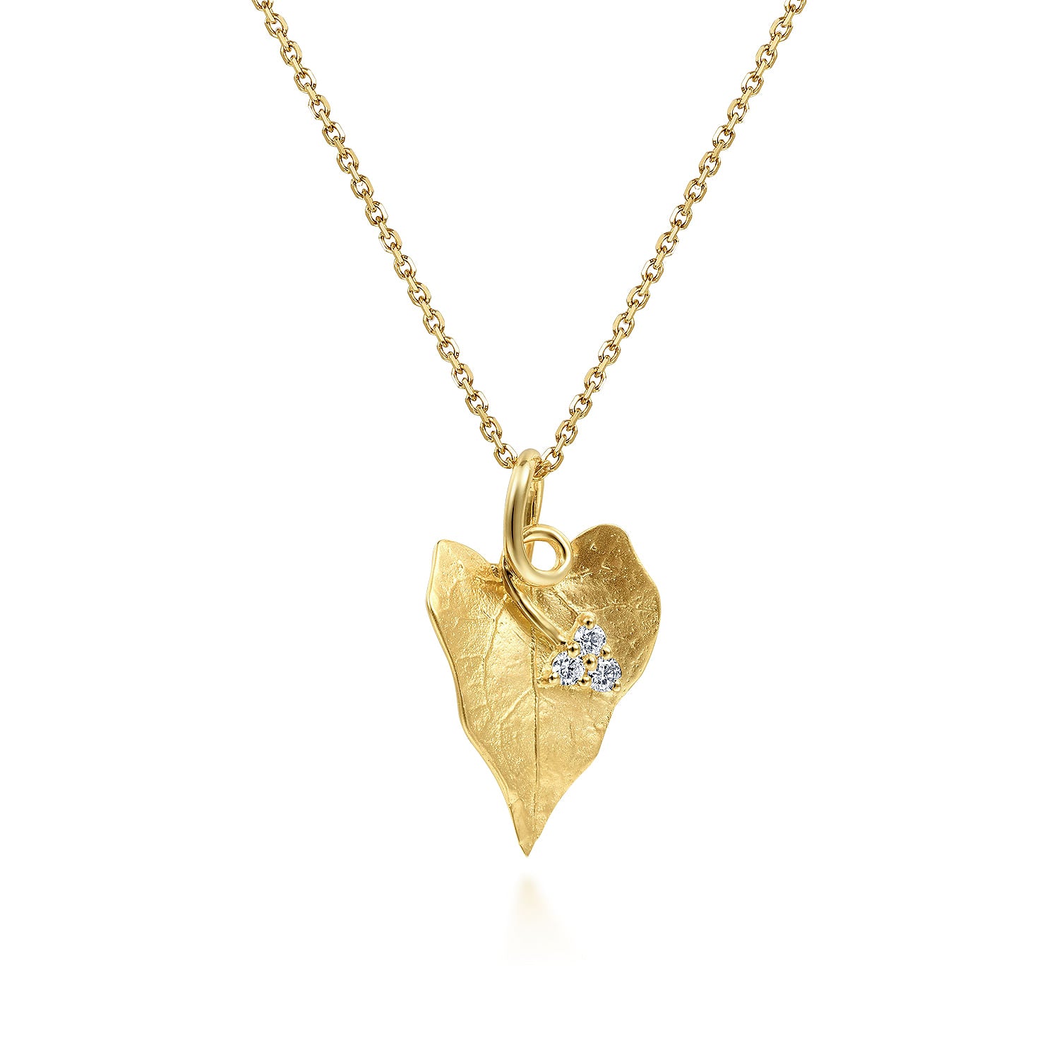 Gabriel & Co. Diamond Leaf Pendant Necklace
