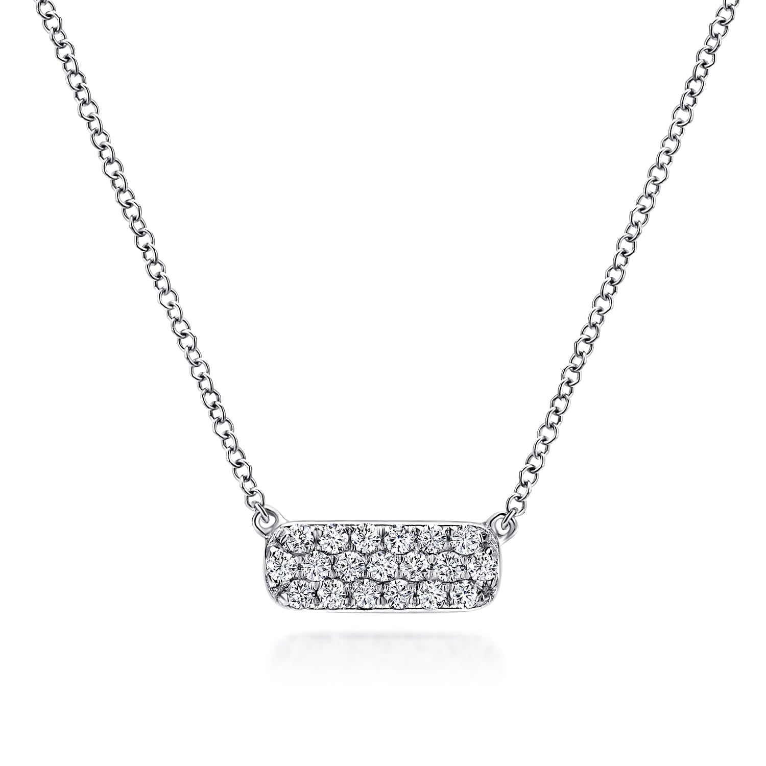 Gabriel & Co. Pavé Diamond Bar Necklace