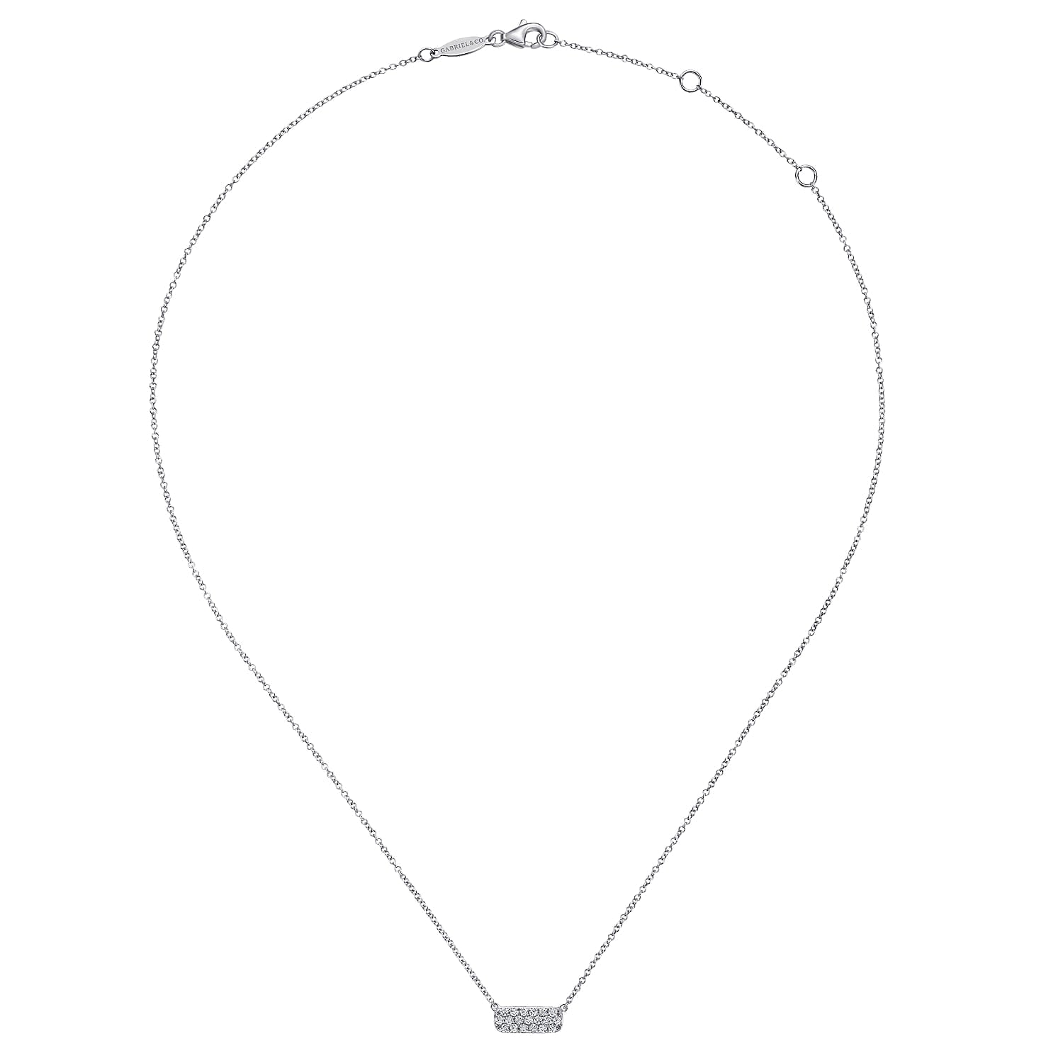 Gabriel & Co. Pavé Diamond Bar Necklace