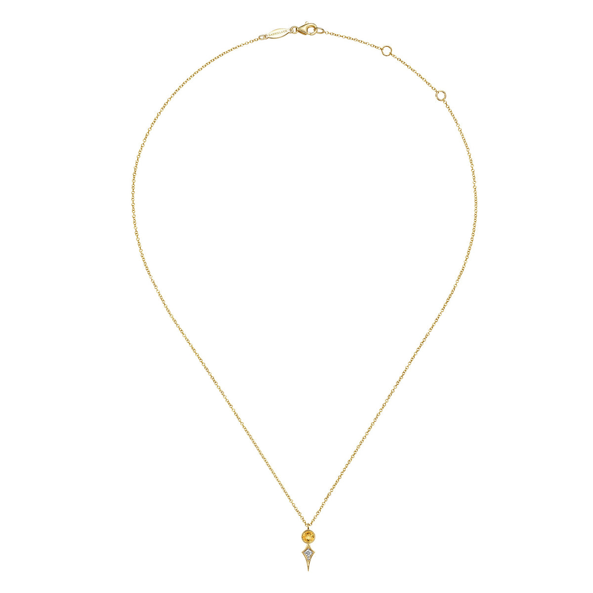 Gabriel & Co. Citrine and Diamond Necklace