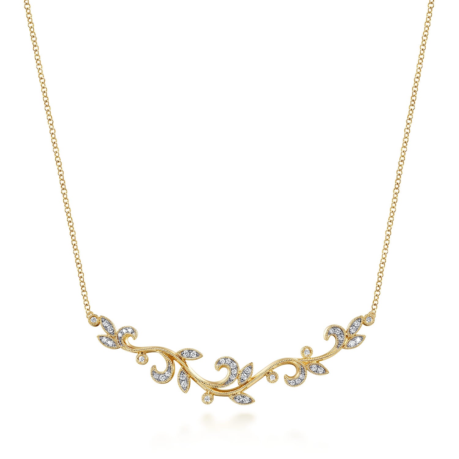 Gabriel & Co. Floral Branch Diamond Necklace