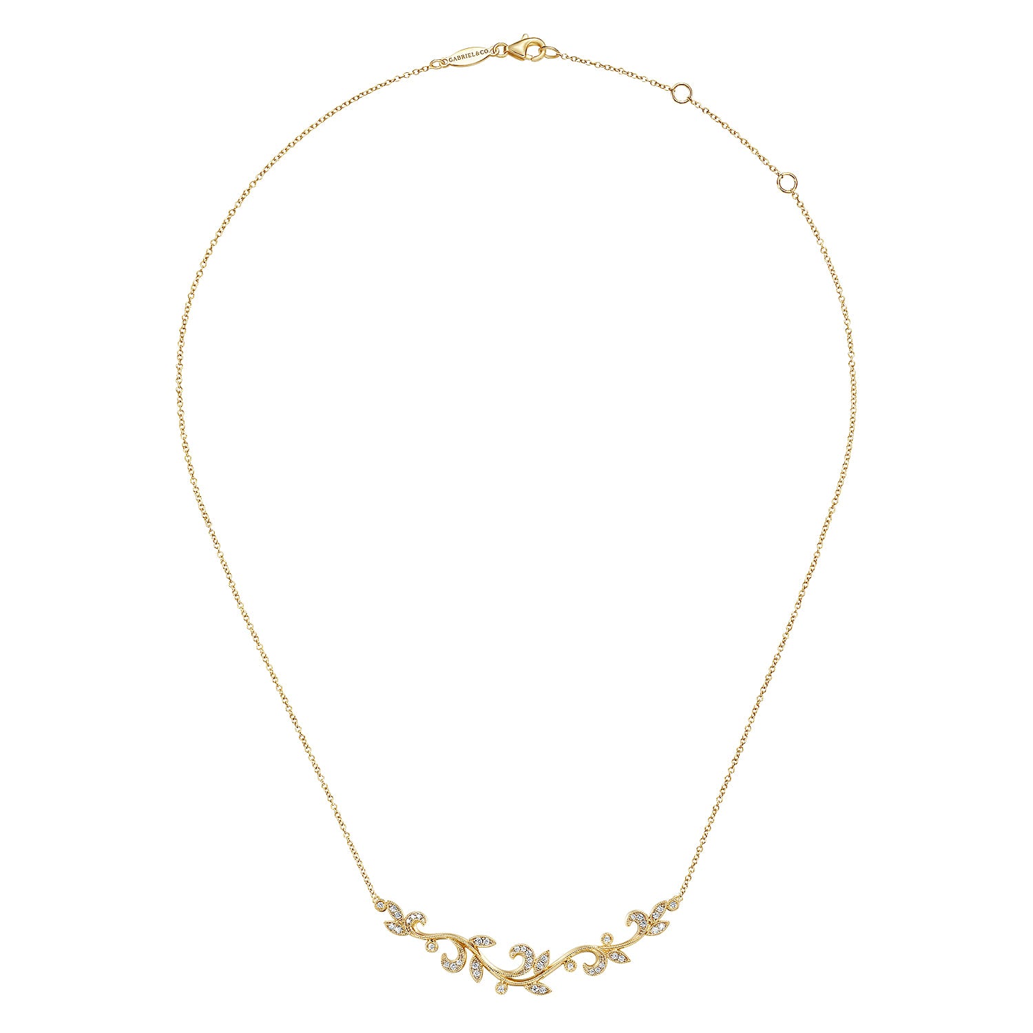 Gabriel & Co. Floral Branch Diamond Necklace