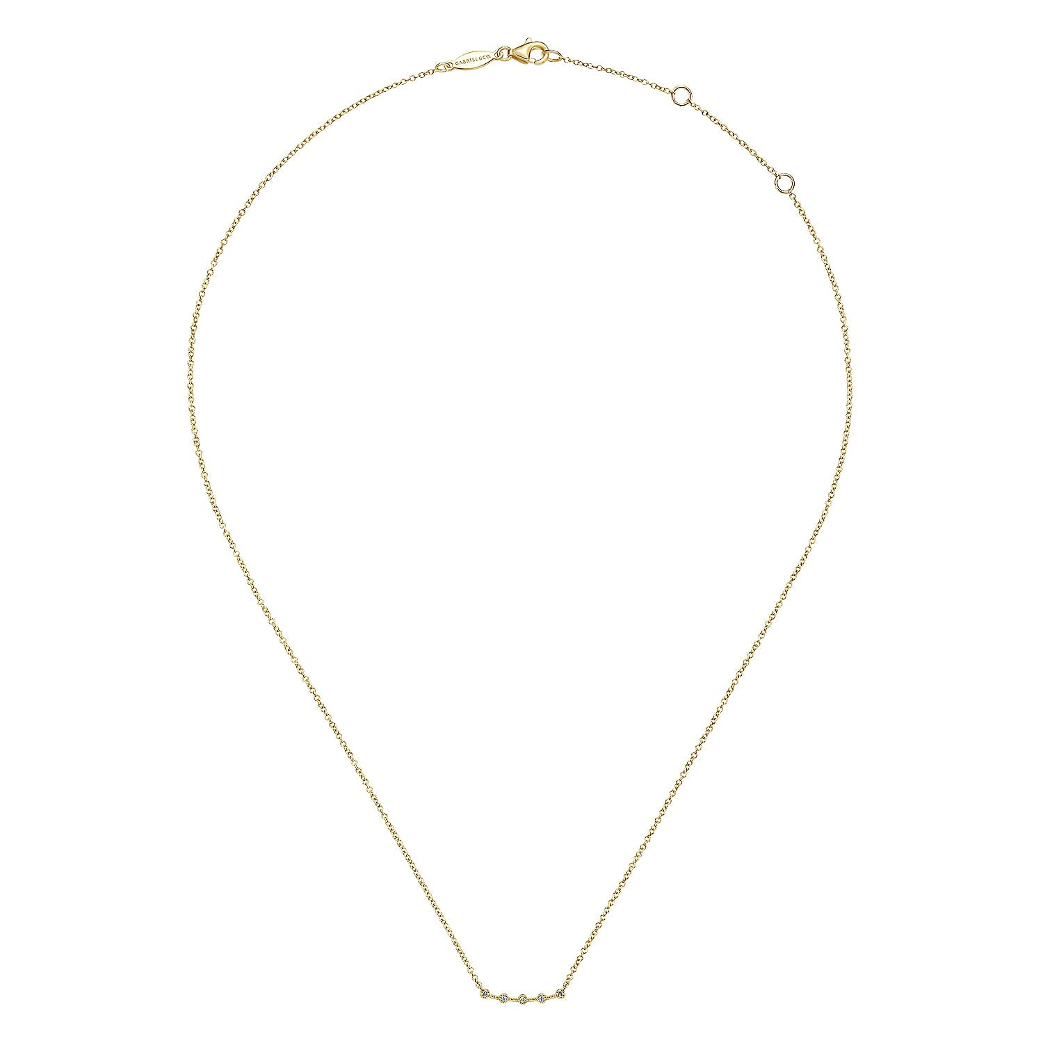 Gabriel & Co. Diamond Stations Curved Bar Necklace