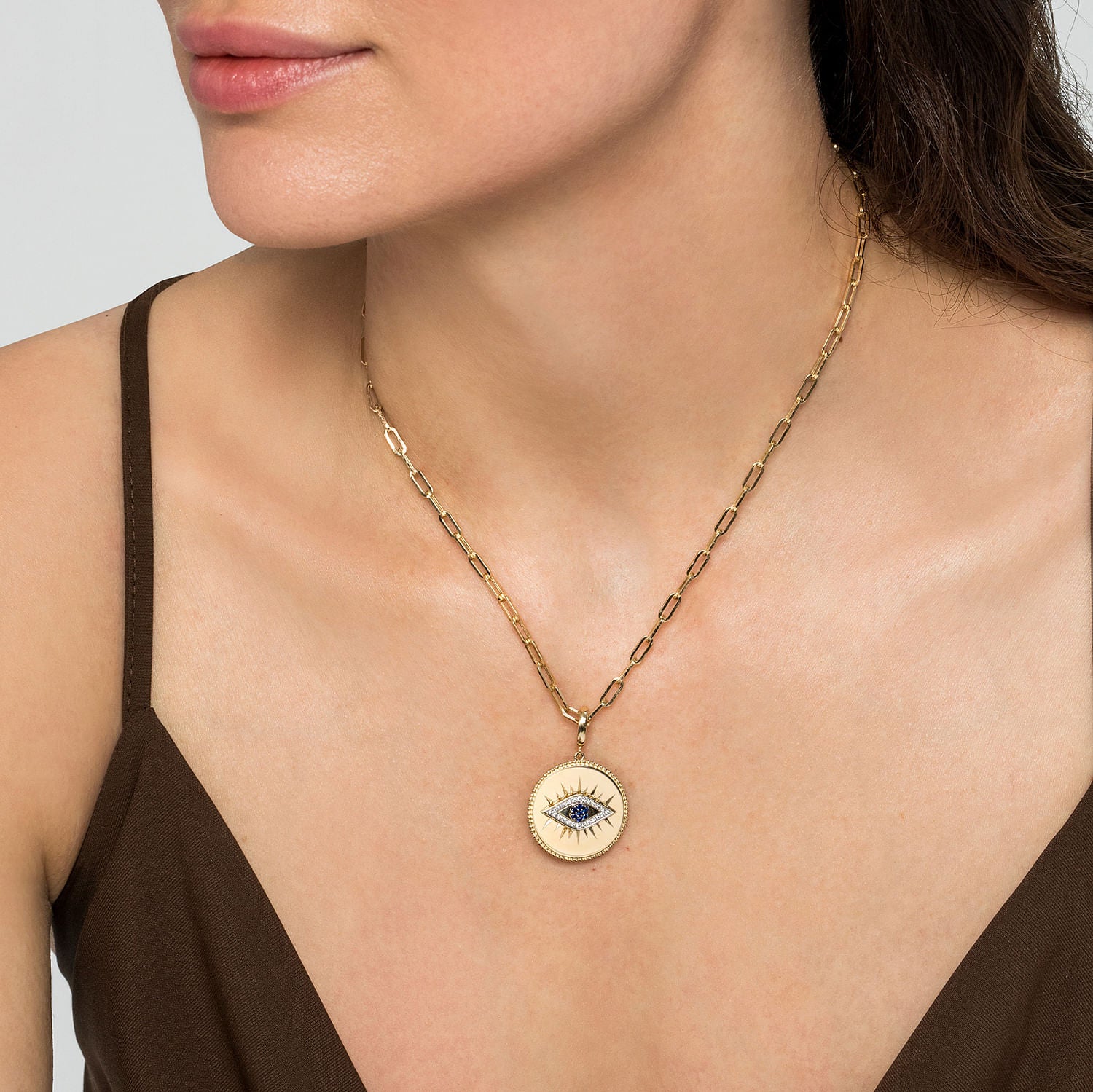Gabriel & Co. Hollow Paper Clip Chain Necklace