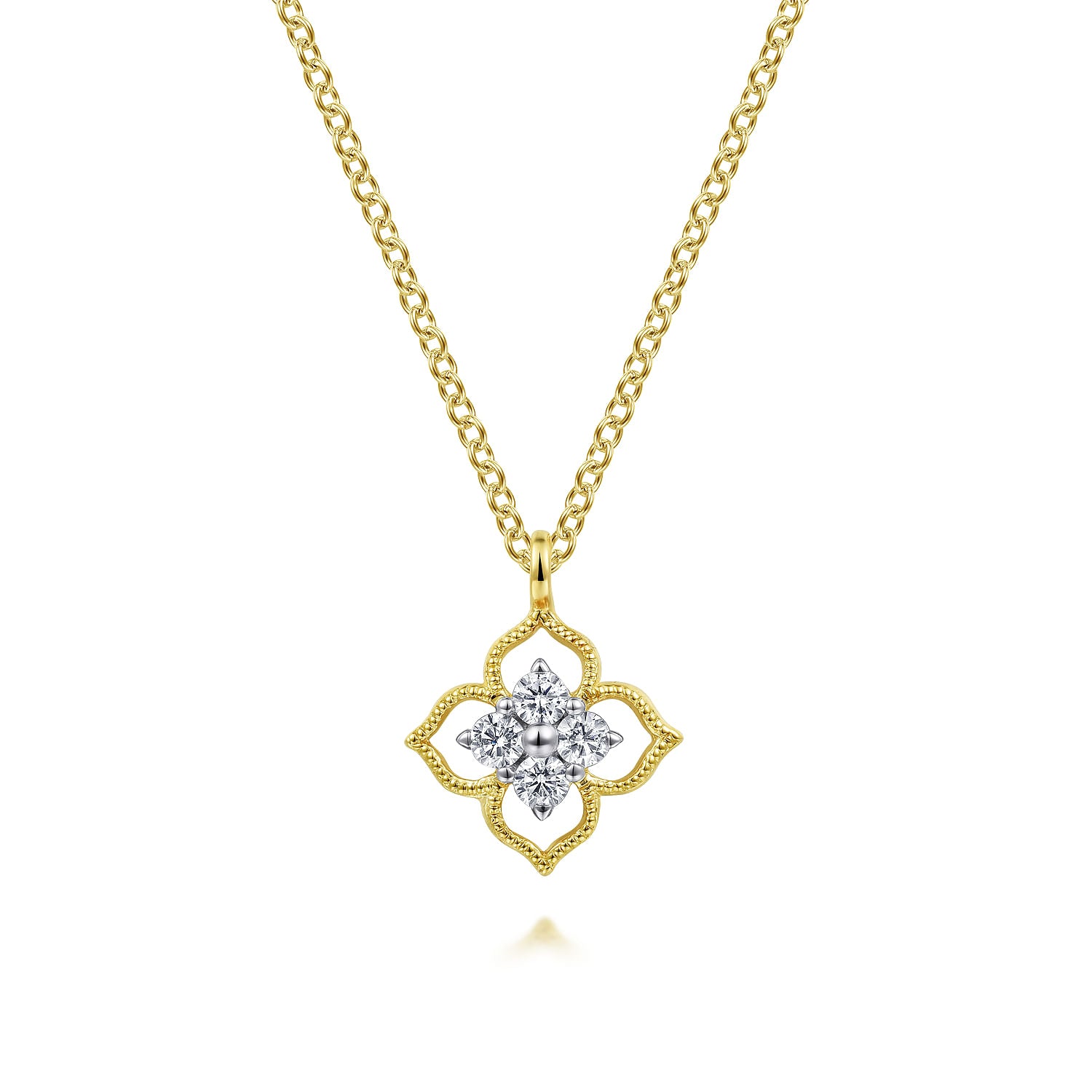 Gabriel & Co. Clover Diamond Pendant