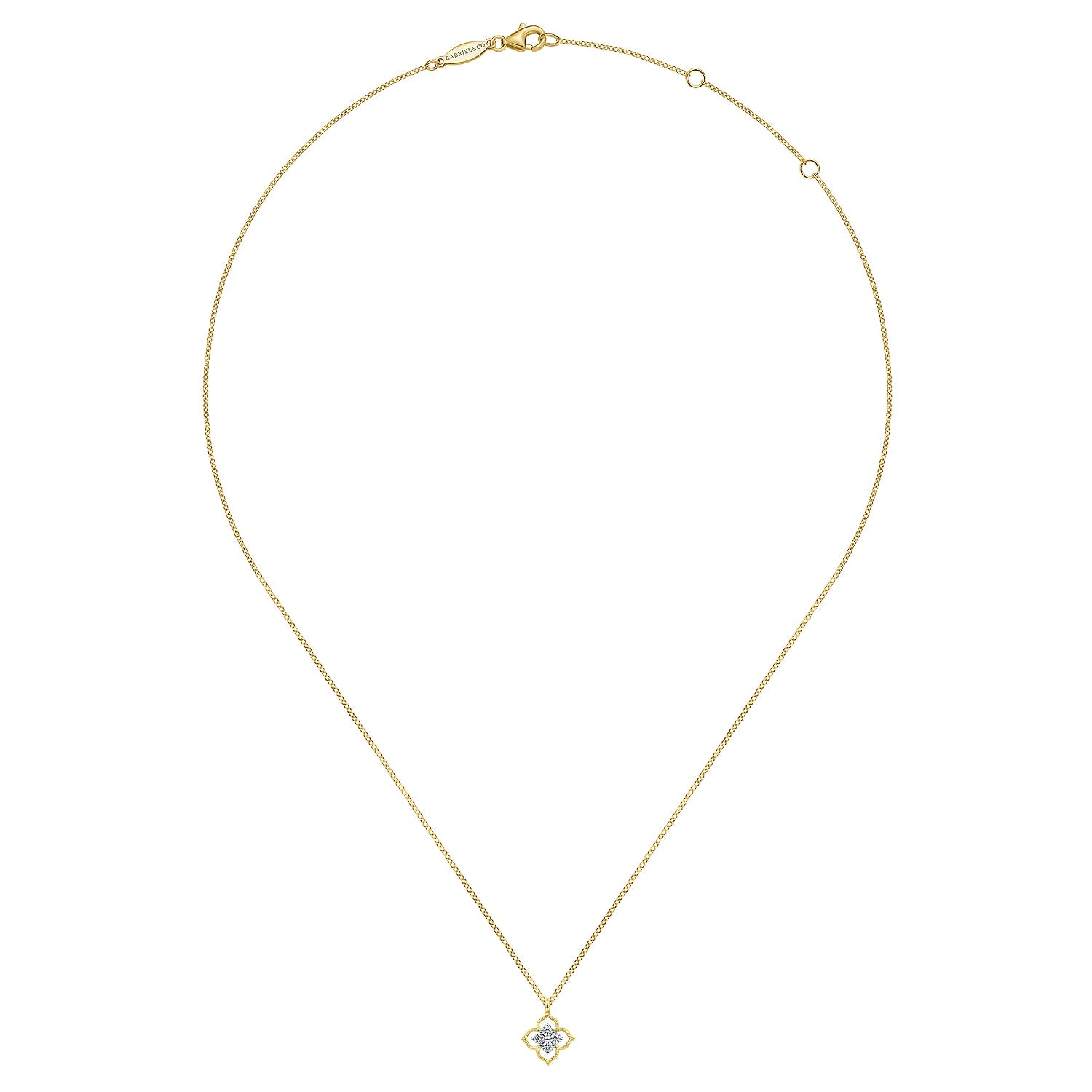 Gabriel & Co. Clover Diamond Pendant