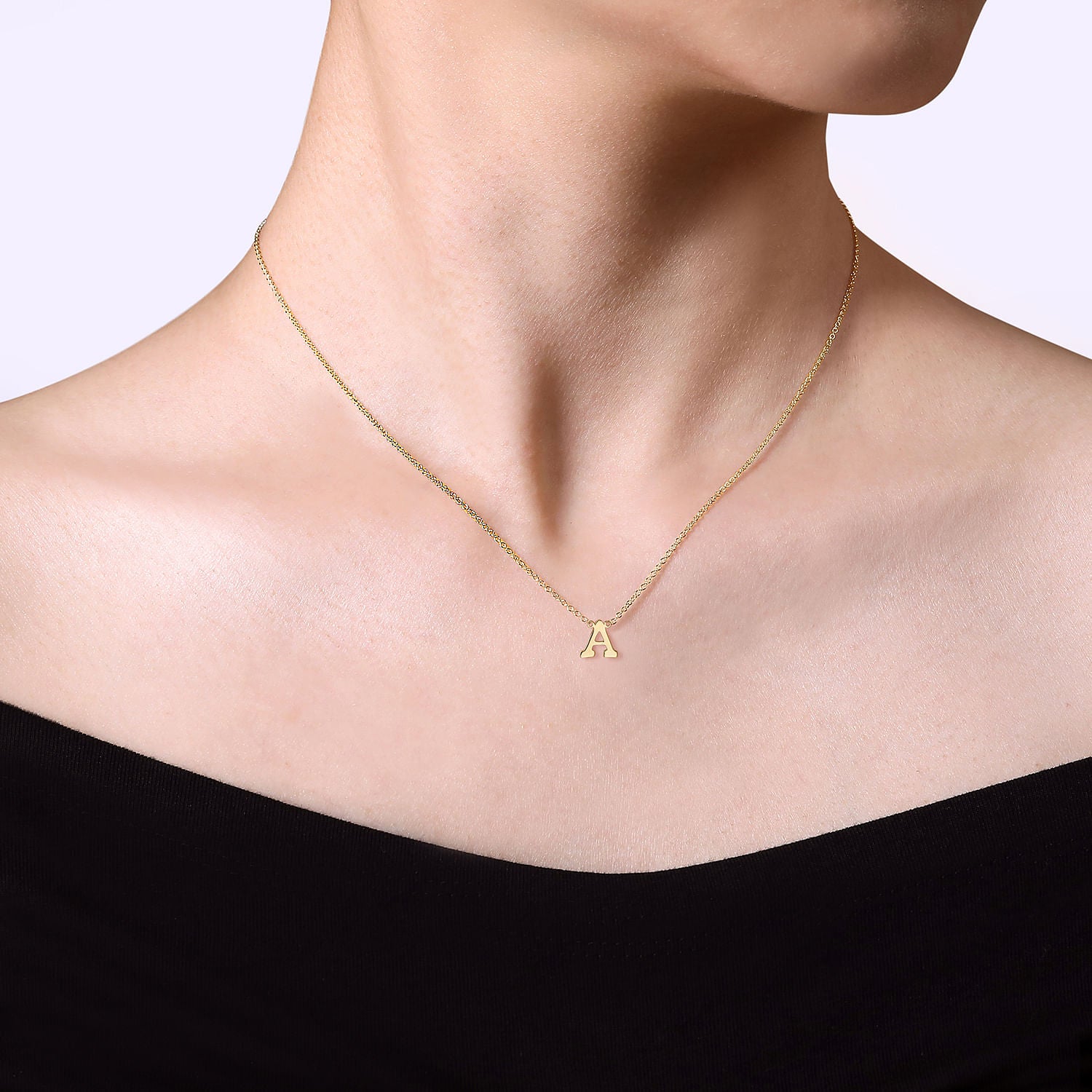 Gabriel & Co. "A" Initial Necklace