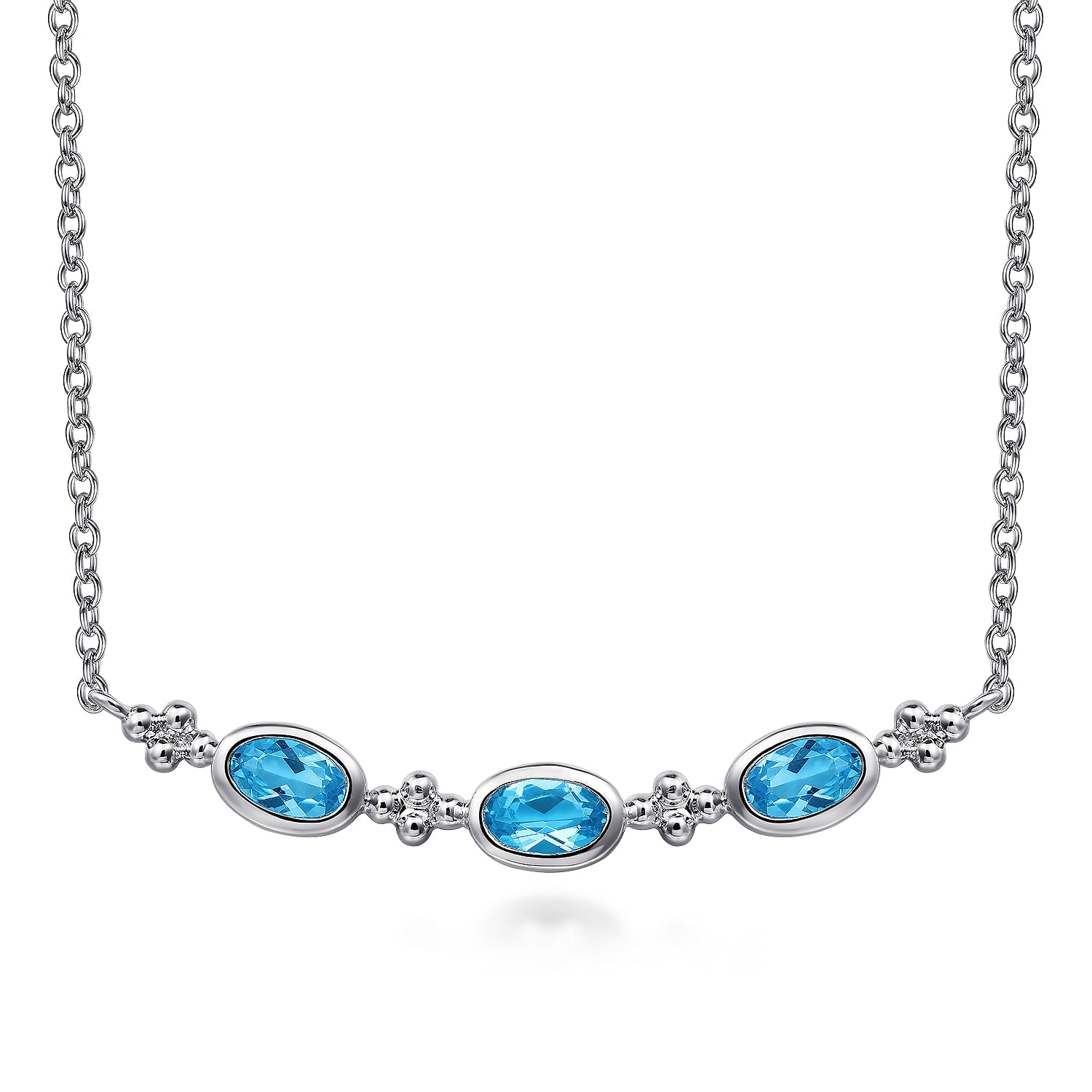 Gabriel & Co. Bujukan Blue Topaz Bar Necklace