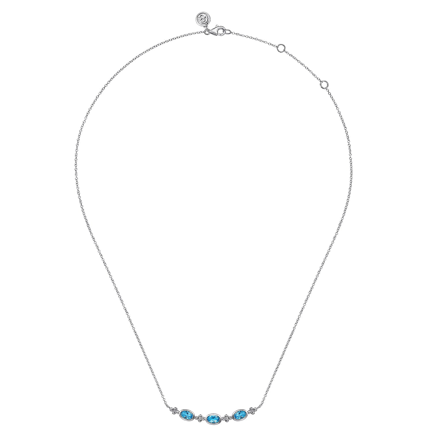 Gabriel & Co. Bujukan Blue Topaz Bar Necklace