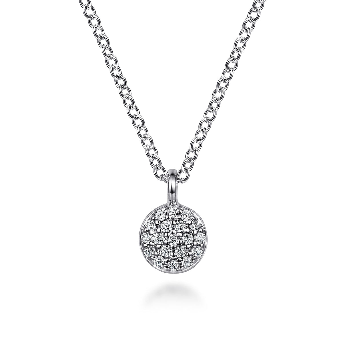 Gabriel & Co. Diamond Pave Disk Pendant Necklace