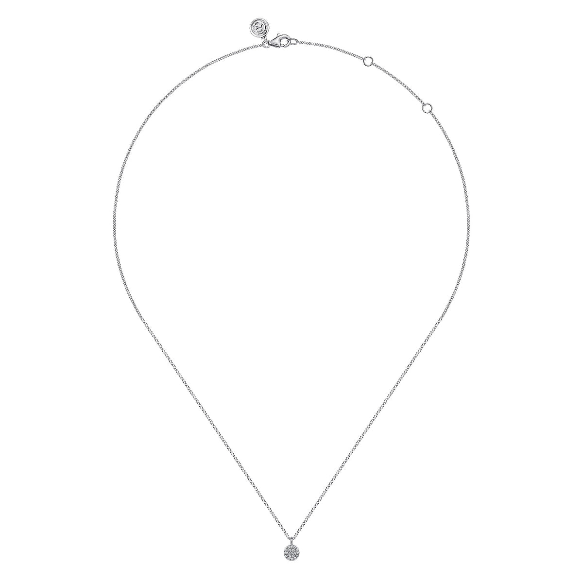 Gabriel & Co. Diamond Pave Disk Pendant Necklace