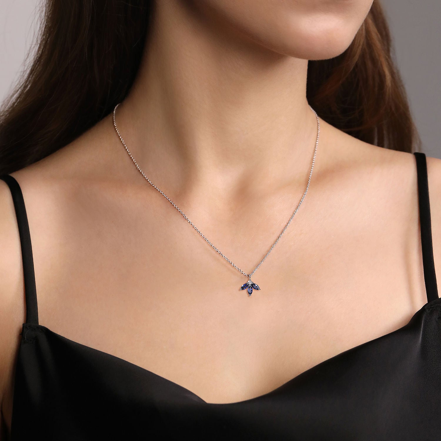 Gabriel & Co. Diamond and Sapphire Pendant