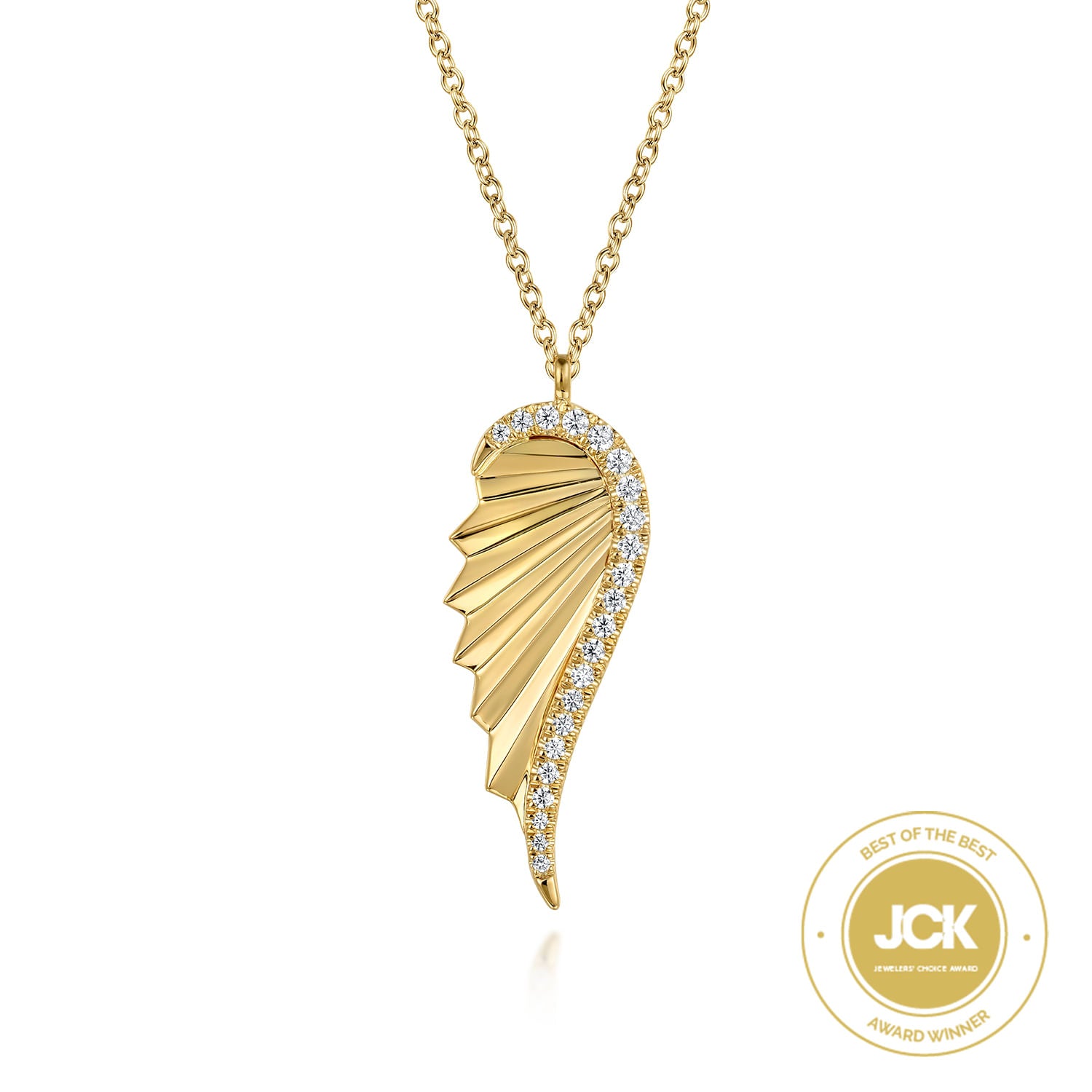 Gabriel & Co. Diamond Cut Wing Shape Pendant
