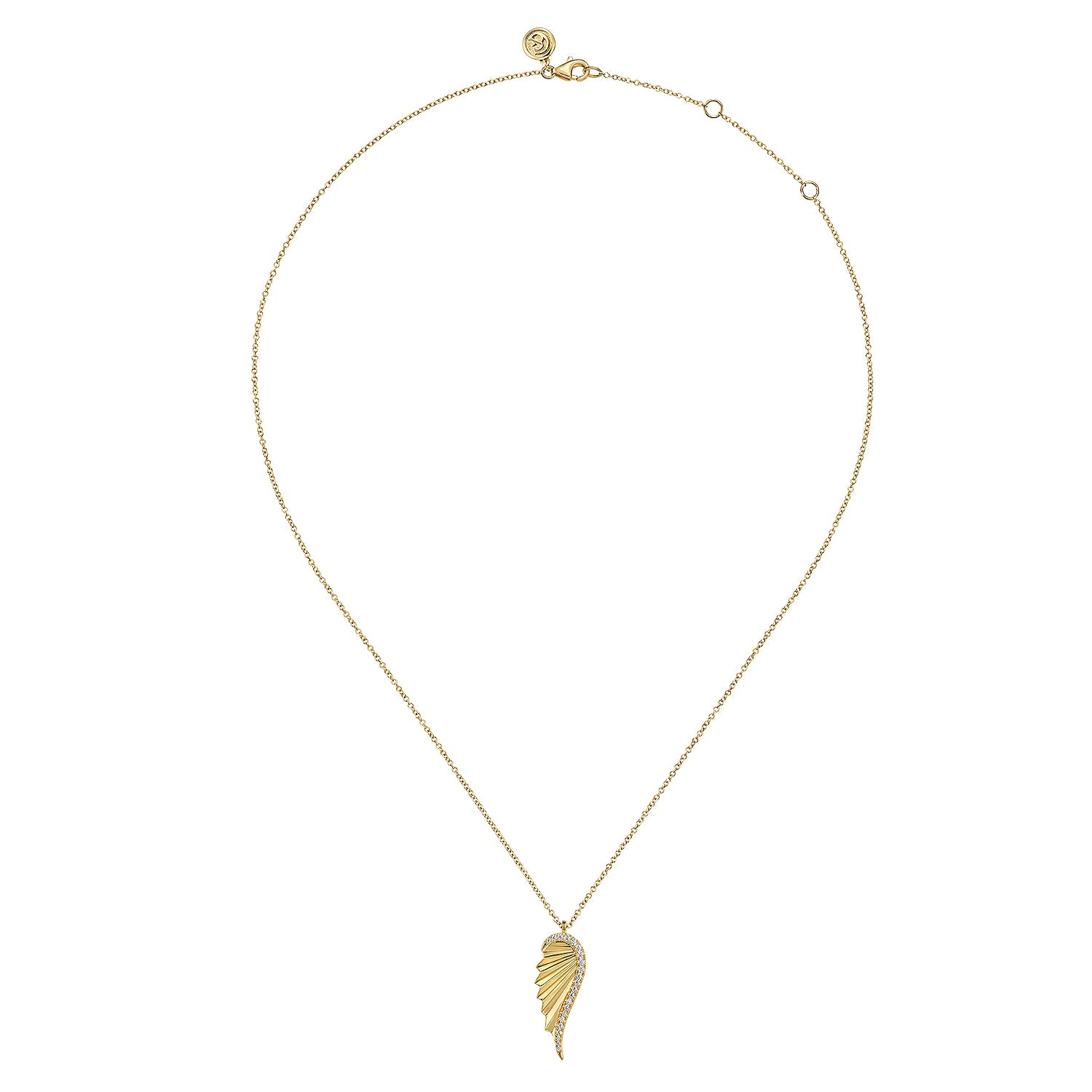 Gabriel & Co. Diamond Cut Wing Shape Pendant
