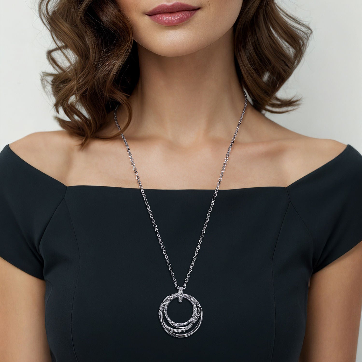 Gabriel & Co. Bujukan White Sapphire Pendant Drop Necklace