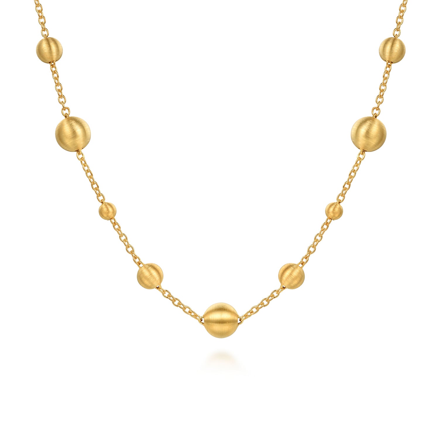Gabriel & Co. Plain Gold Bujukan Ball Station Necklace