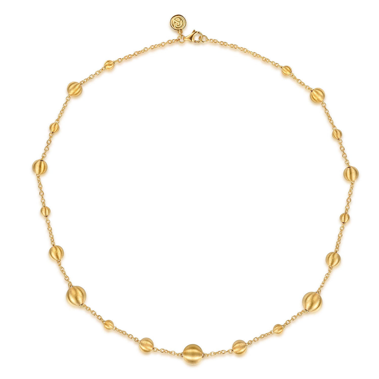 Gabriel & Co. Plain Gold Bujukan Ball Station Necklace