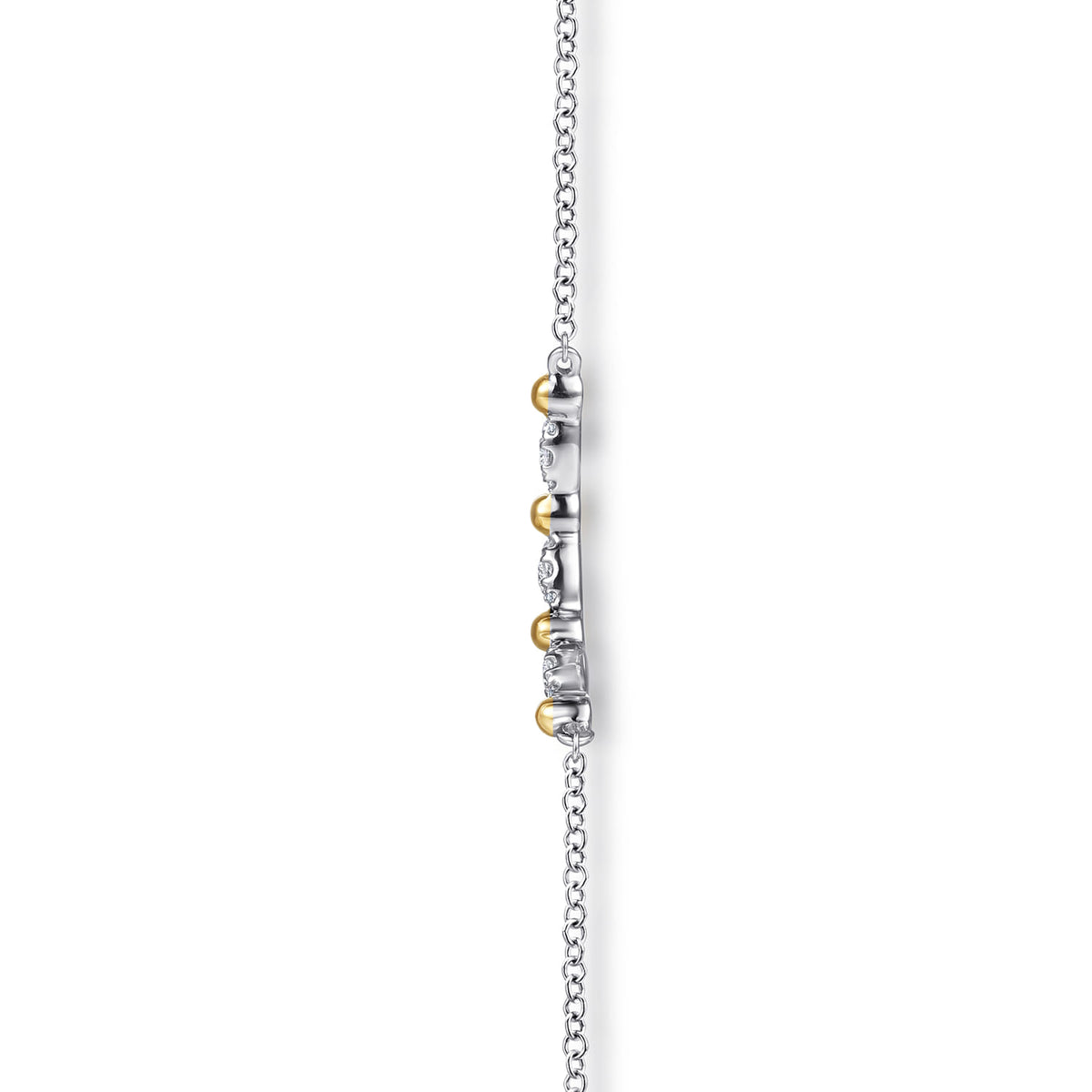 Gabriel & Co. Bujukan Ball White Sapphire Maquise Bar Necklace