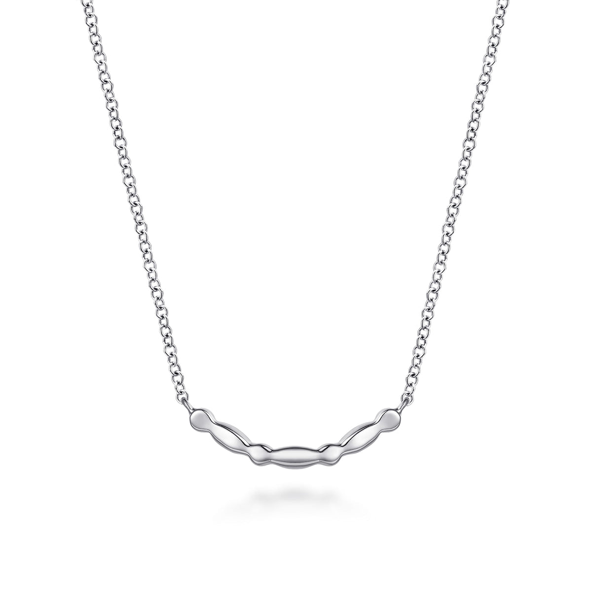 Gabriel & Co. Bujukan Ball White Sapphire Maquise Bar Necklace