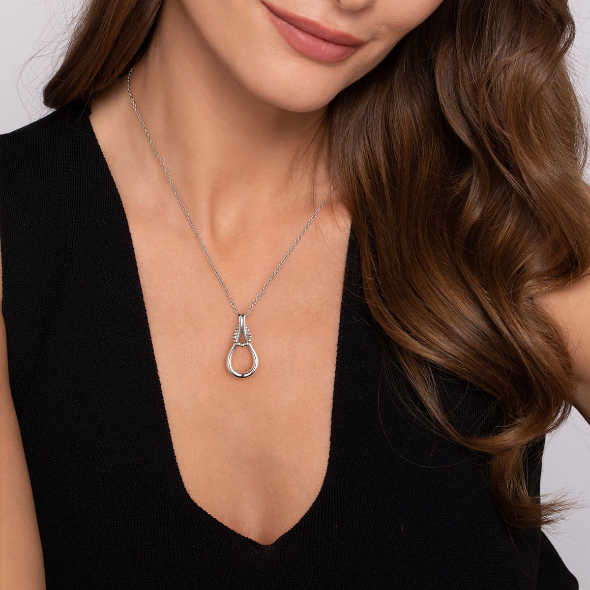 Gabriel & Co. Sterling Silver Bujukan Stirrup Pendant Necklace