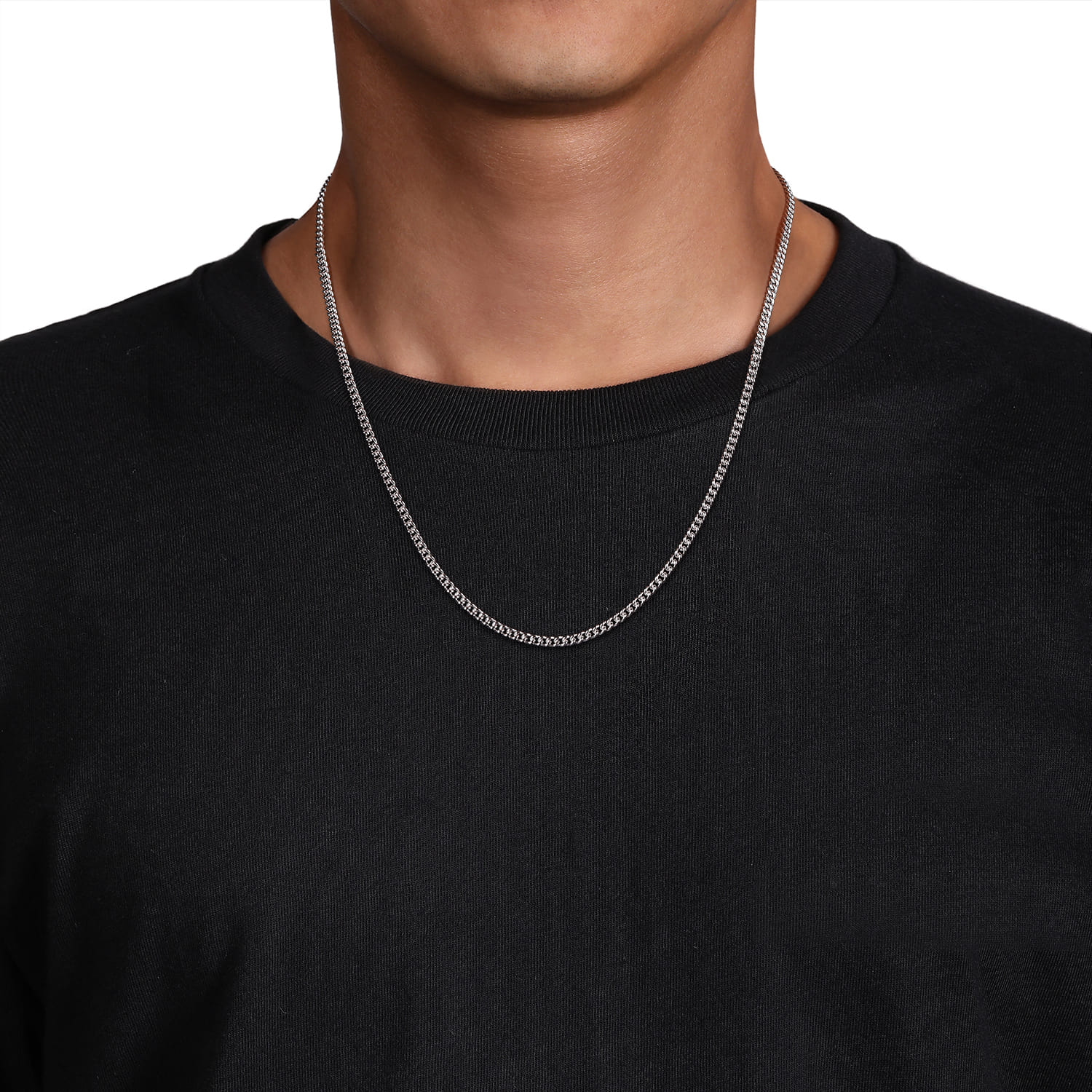 Gabriel & Co. 3mm Men's Solid Link Chain Necklace
