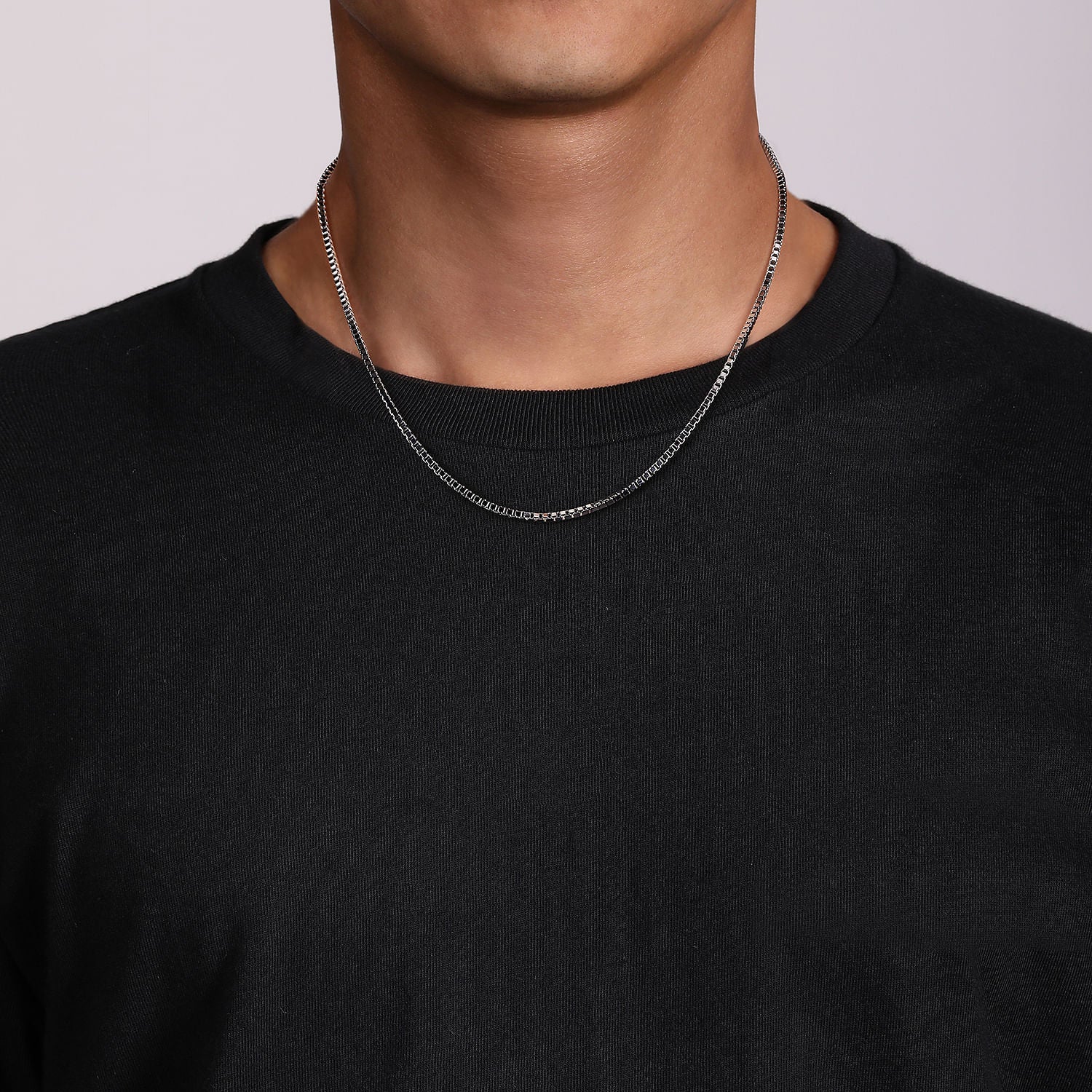 Gabriel & Co. Solid Men's Box Chain Necklace
