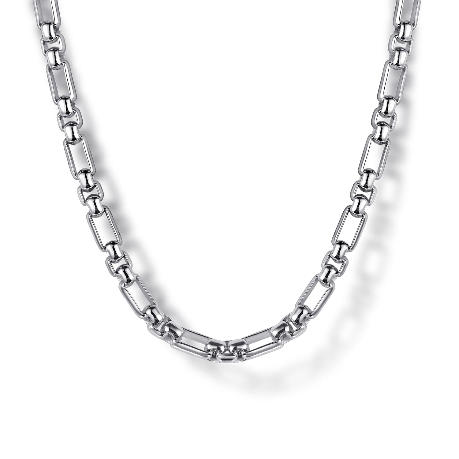 Gabriel & Co. 3mm Men's Solid Figaro Link Chain Necklace