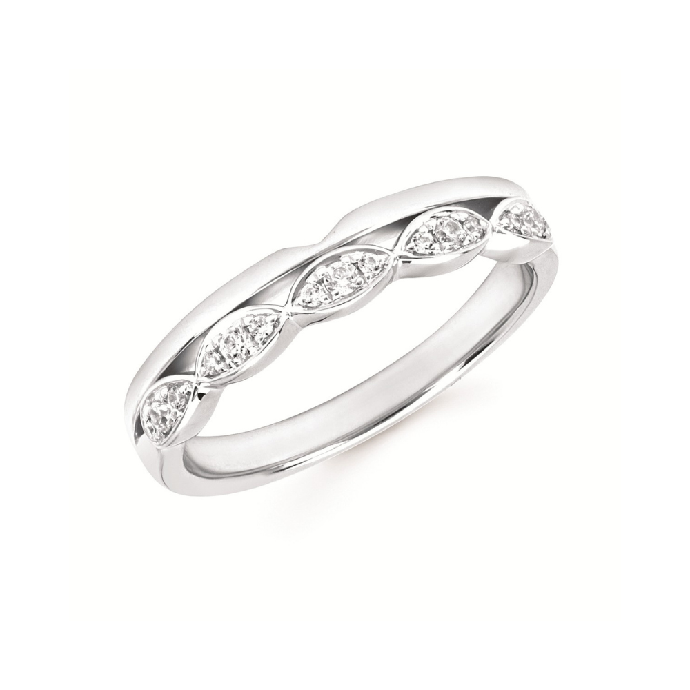 Double Band Diamond Wrap Ring
