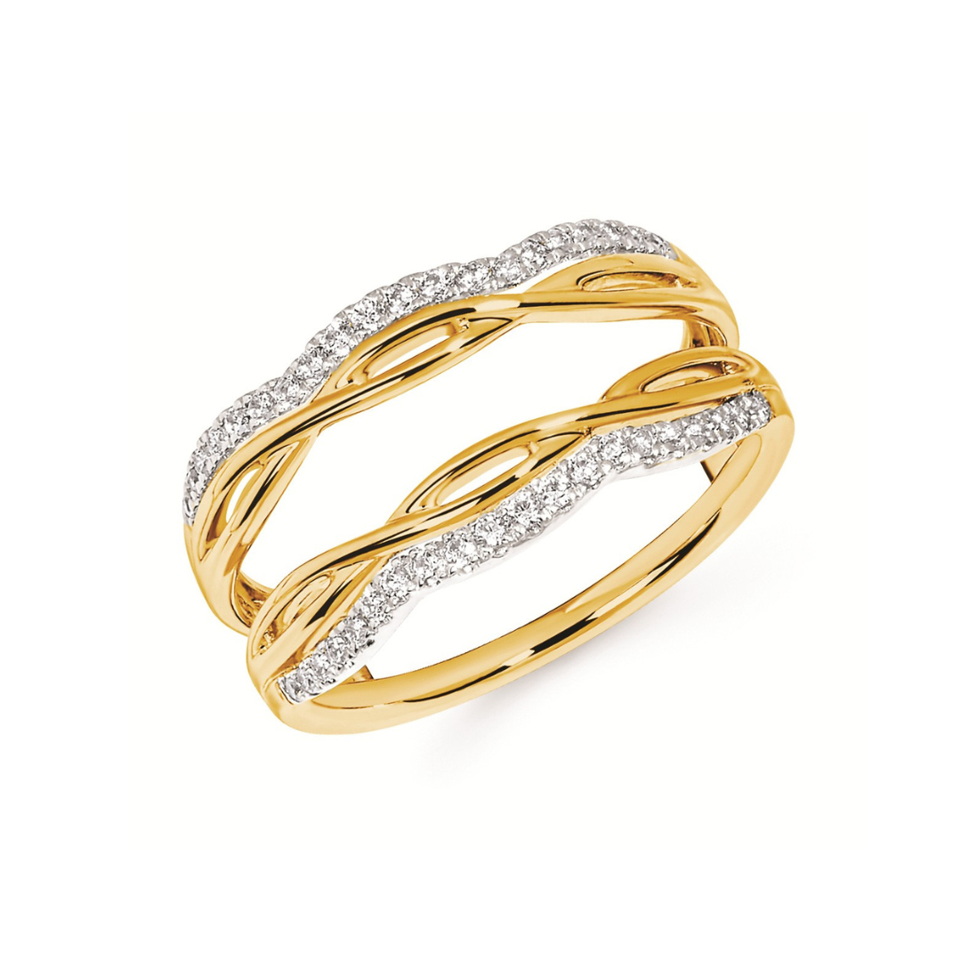 Double Row Twist Diamond Insert Ring
