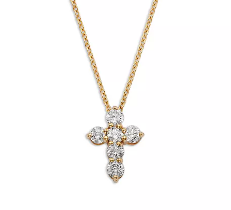 0.70 Carat Diamond Cross Pendant