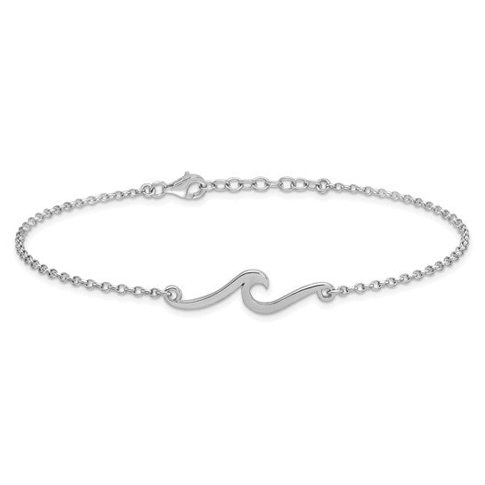 Silver Wave Anklet