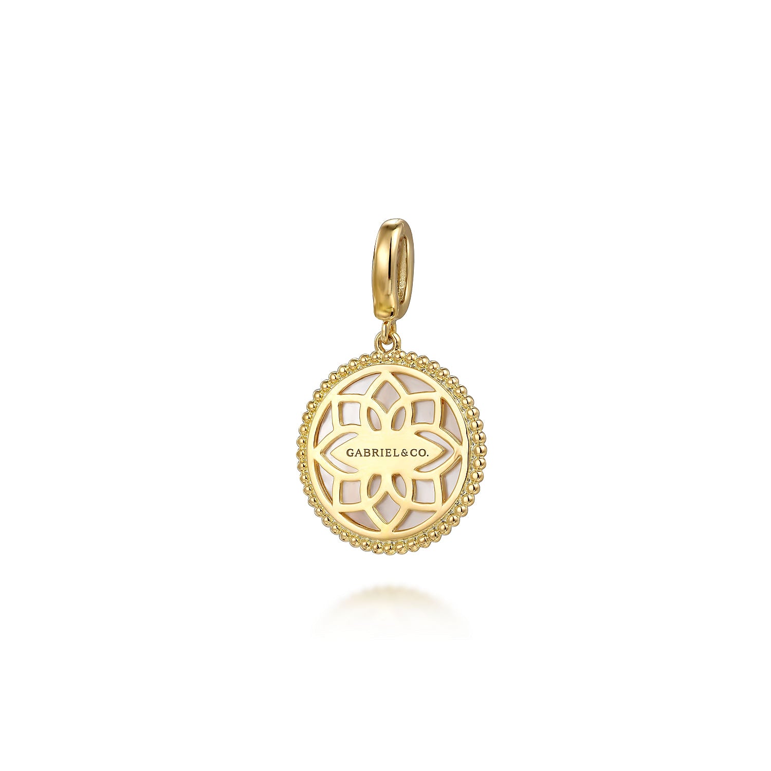 Gabriel & Co. Bujukan Diamond and Mother of Pearl Medallion Pendant