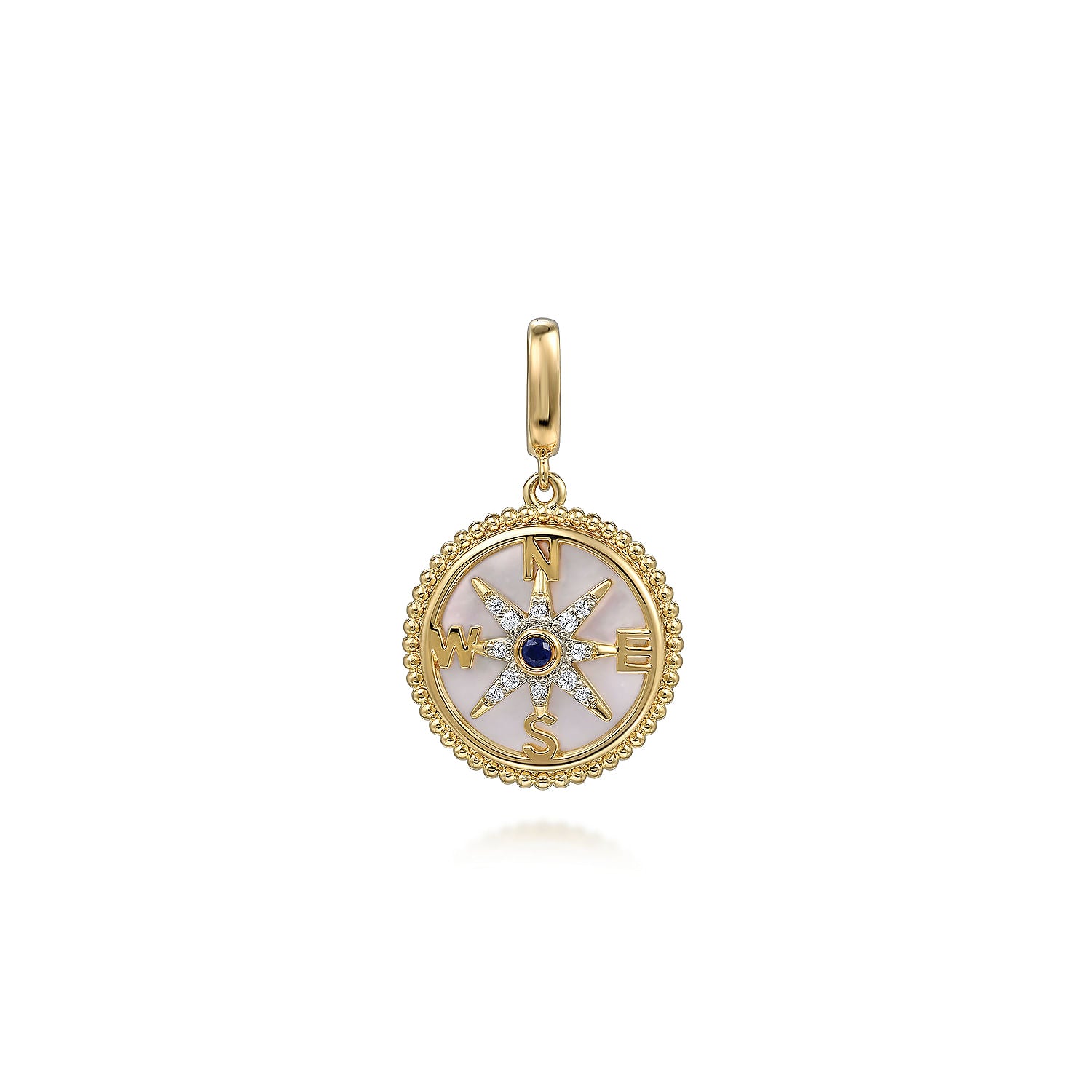 Gabriel & Co. Bujukan Diamond Starburst Mother of Pearl Medallion Pendant