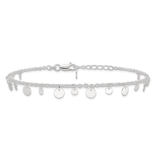 Silver Circle Disc Anklet