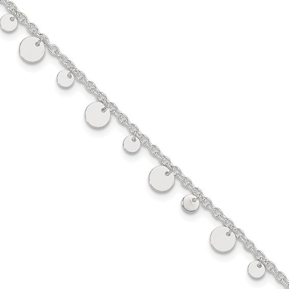 Silver Circle Disc Anklet