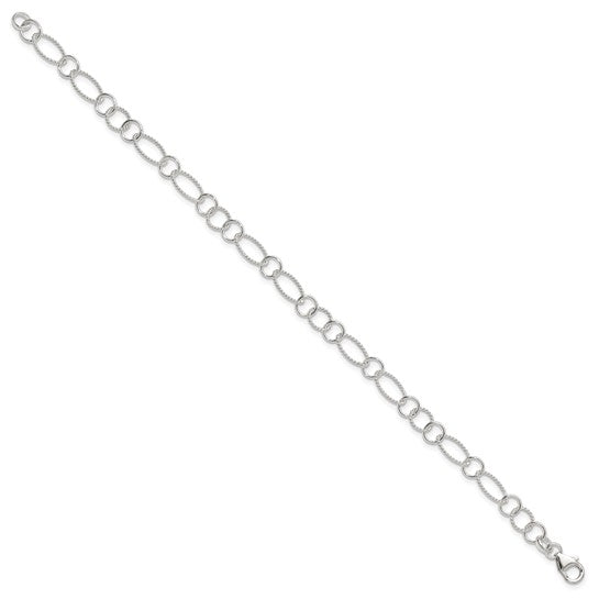 Silver Fancy Link Anklet